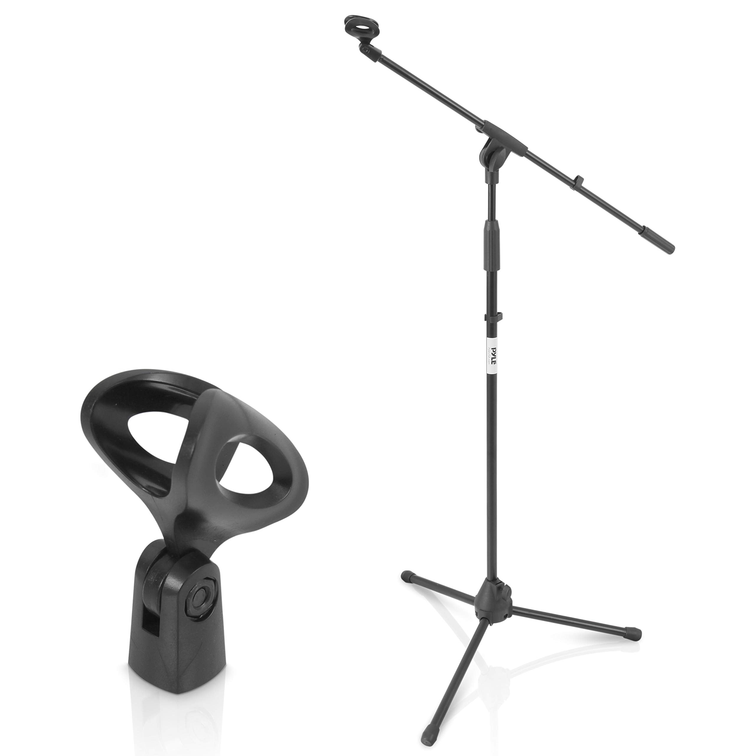 Pyle Foldable Tripod Microphone Stand  Universal Mic Mount and Height Adjustable from 37.5 to 65.0 Inch High w/ Extending T
