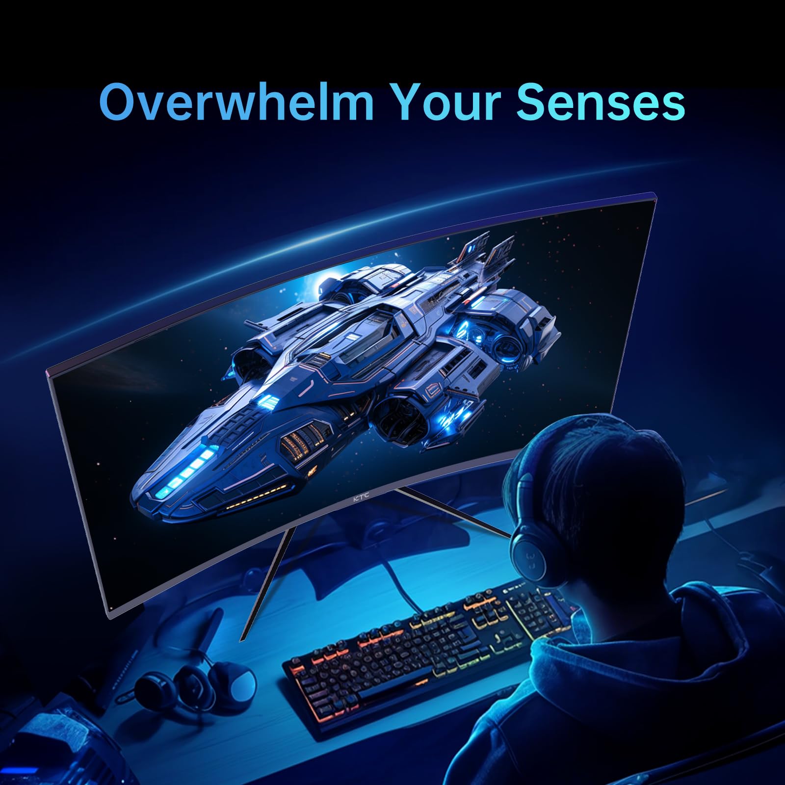Ktc 32 Inch 240Hz Curved Gaming Monitor 1500R 1080P 125% Srgb 1Ms, Freesync/G Sync Hdr10,Hdmi/Dp/Usb Ports Vesa,Tilt Adjustable,