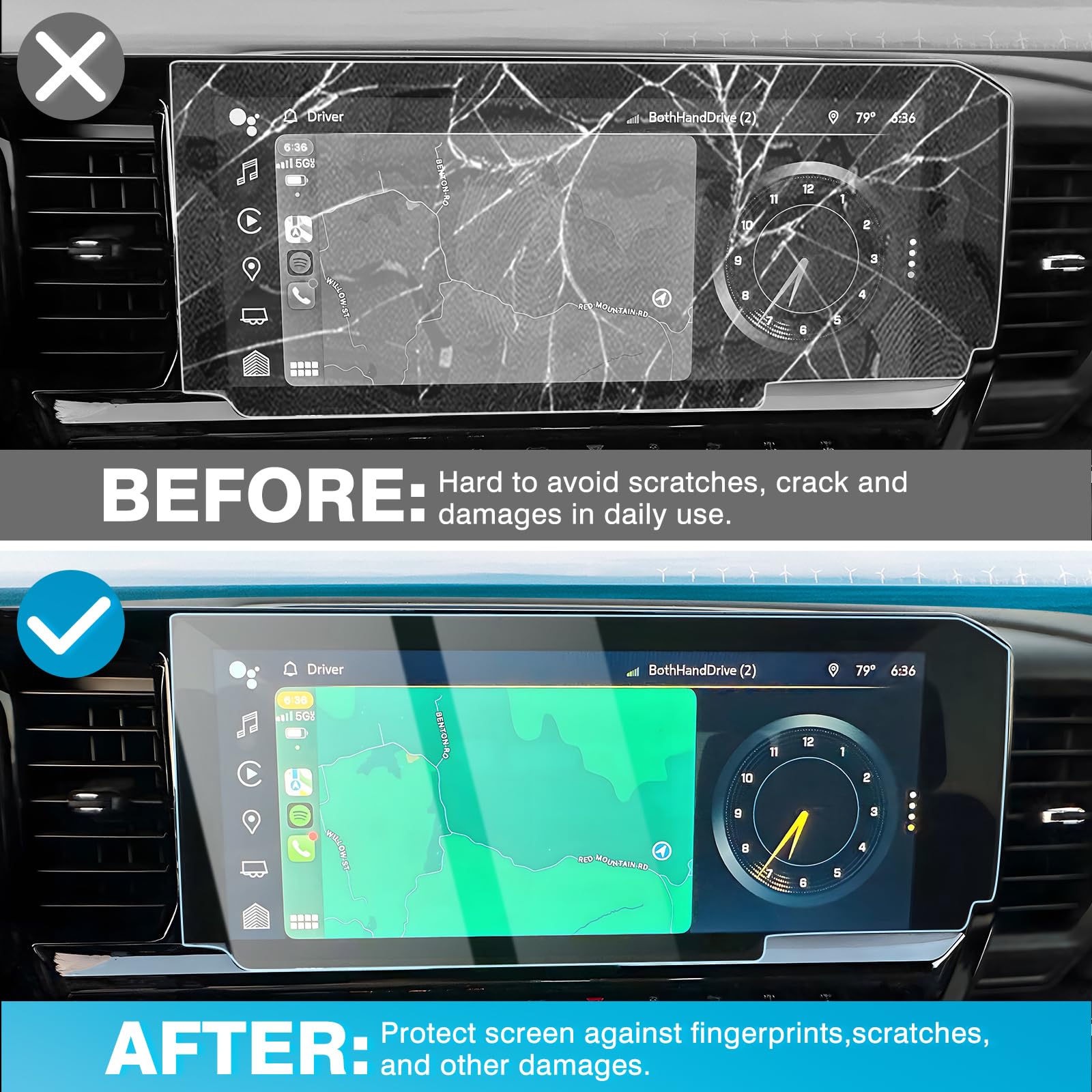 Karltys 2 Pack 2024 2025 Silverado Screen Protector For 2022 2025 Chevy Silverado Sierra 1500/2024 2025 Gmc Sierra 2500Hd 3500Hd 13.4 Inch Touchscreen Tempered Glass Hd Anti Glare