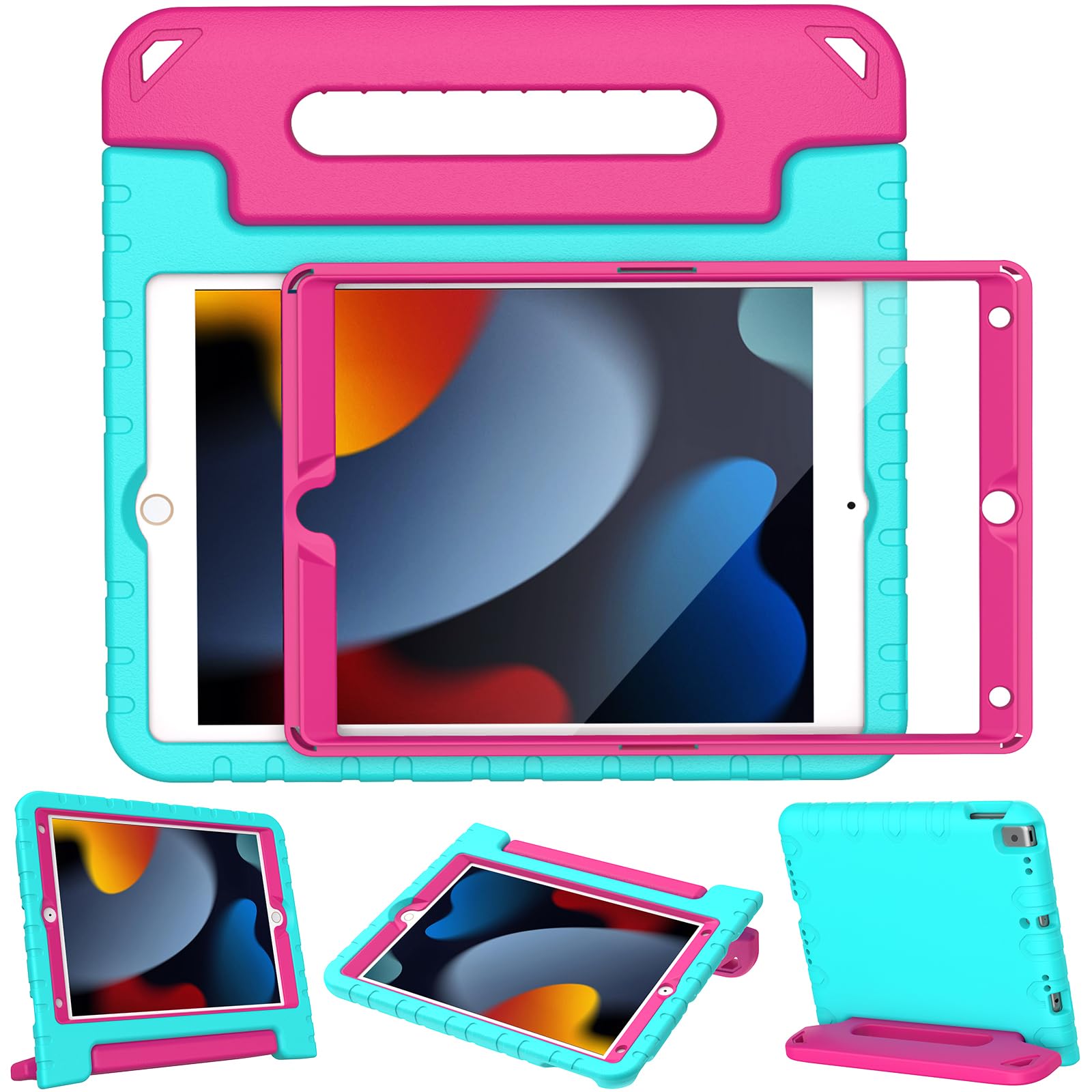Ltrop Kids Case For Ipad 9Th/ 8Th/ 7Th Generation (2021/2020/ 2019), Ipad 10.2 Case, Shockproof Handle Stand Case For Ipad 9 8 7