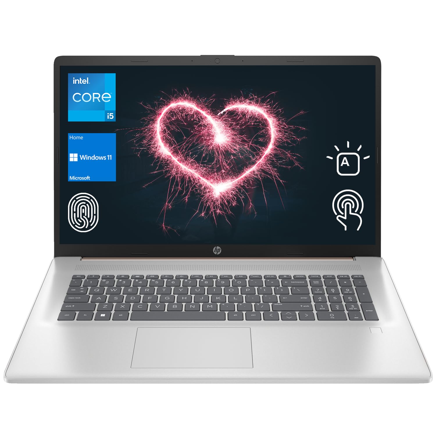 HP Essential 17t Laptop, 17.3 HD+ Touchscreen, Intel Core i5-1334U, 32GB RAM, 1TB SSD, Webcam, FP Reader, Backlit KB, HDMI, Wi-F