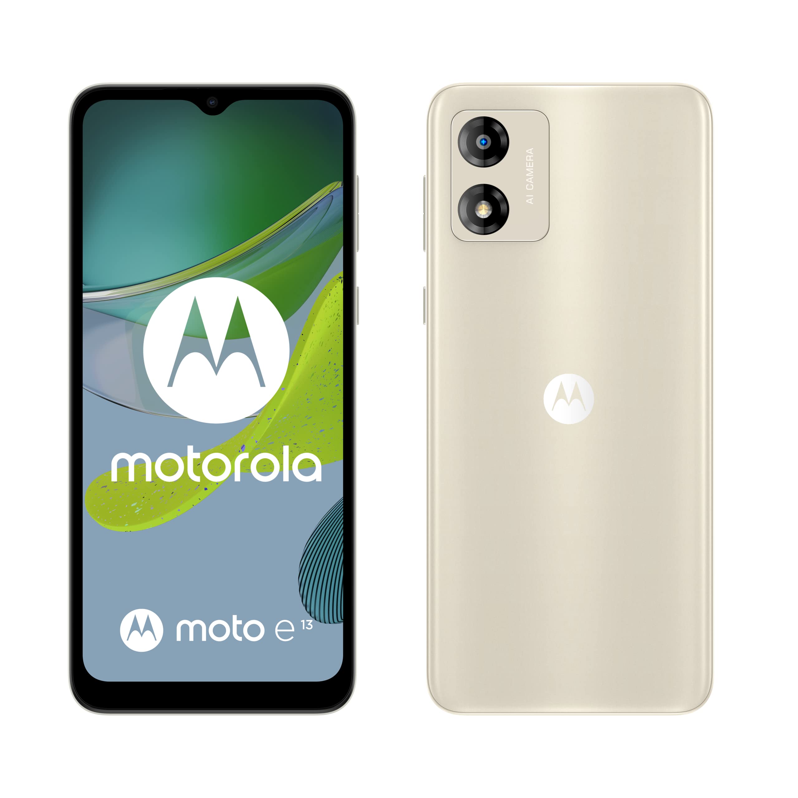 Motorola Moto E13 Dual Sim 64Gb Rom + 2Gb Ram Factory Unlocked 4G Smartphone (Creamy White)   International Version