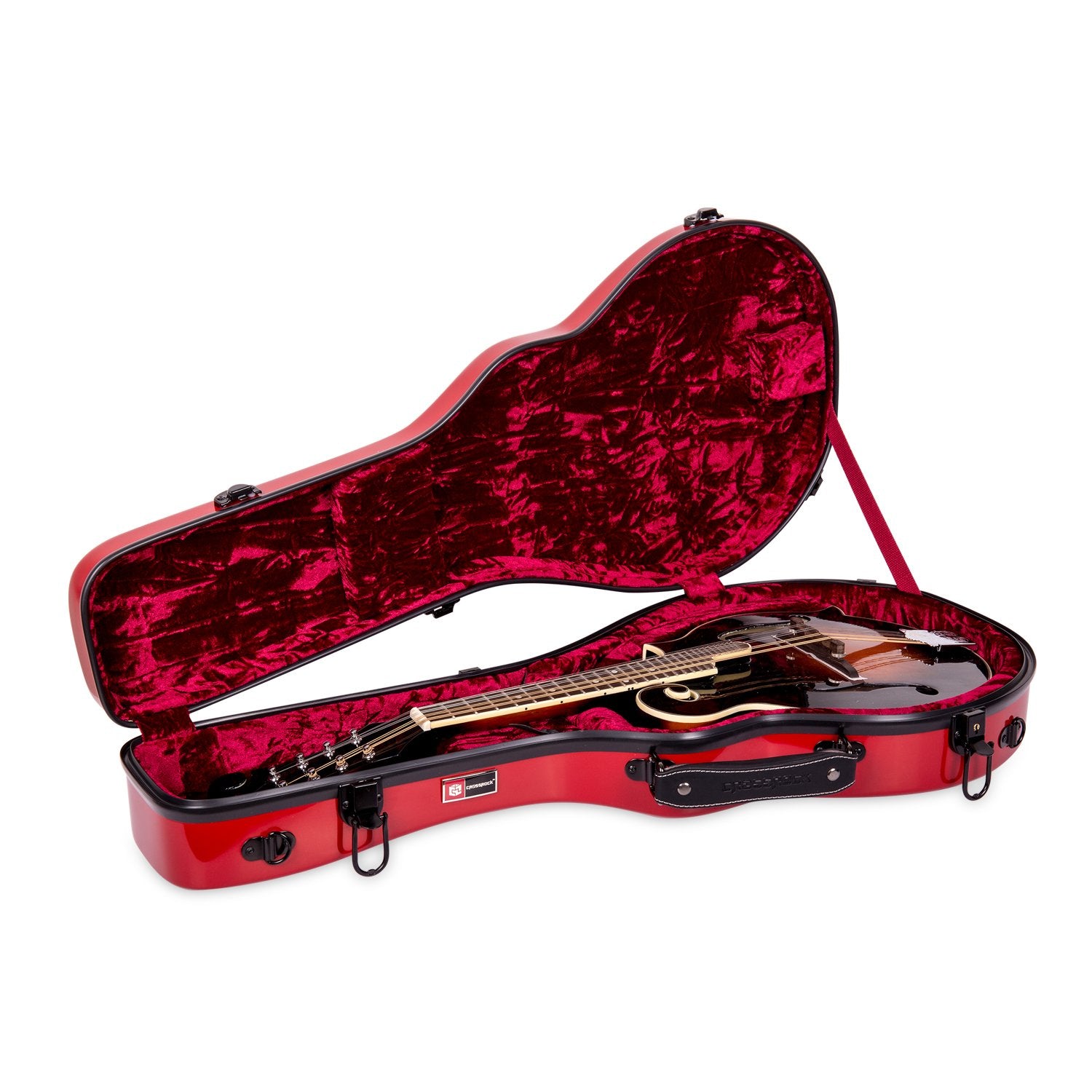 Crossrock Crf1000Mfrd Fiberglass Mandolin Case, Fit For Both F Style And A Style,Red