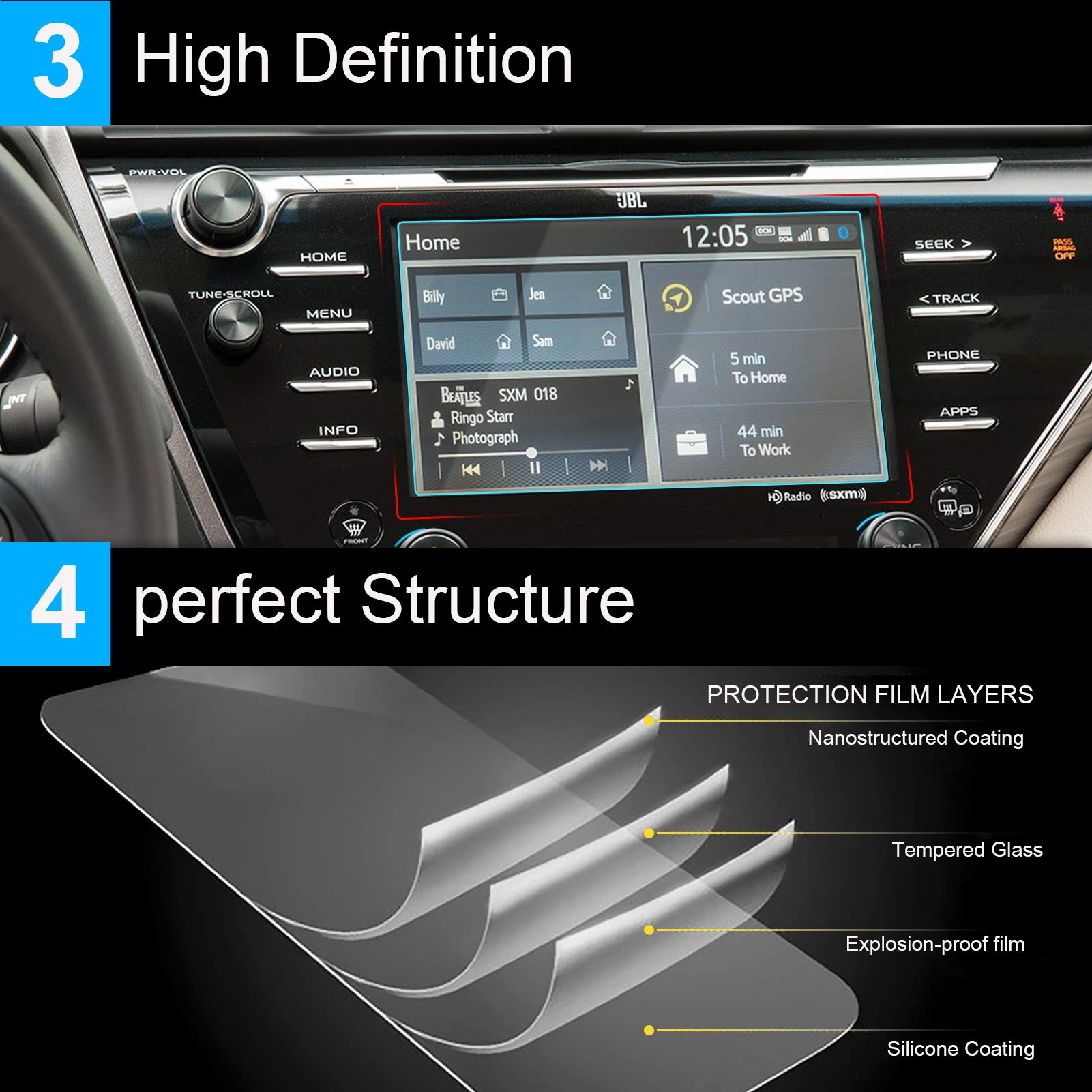Ttcr Ii Compatible With 2019 2022 Toyota Rav4 Le Xle Screen Protector, For 2015 2018 Rav4 Screen Protector 7 Inch Camry Screen Protector 2018 2020