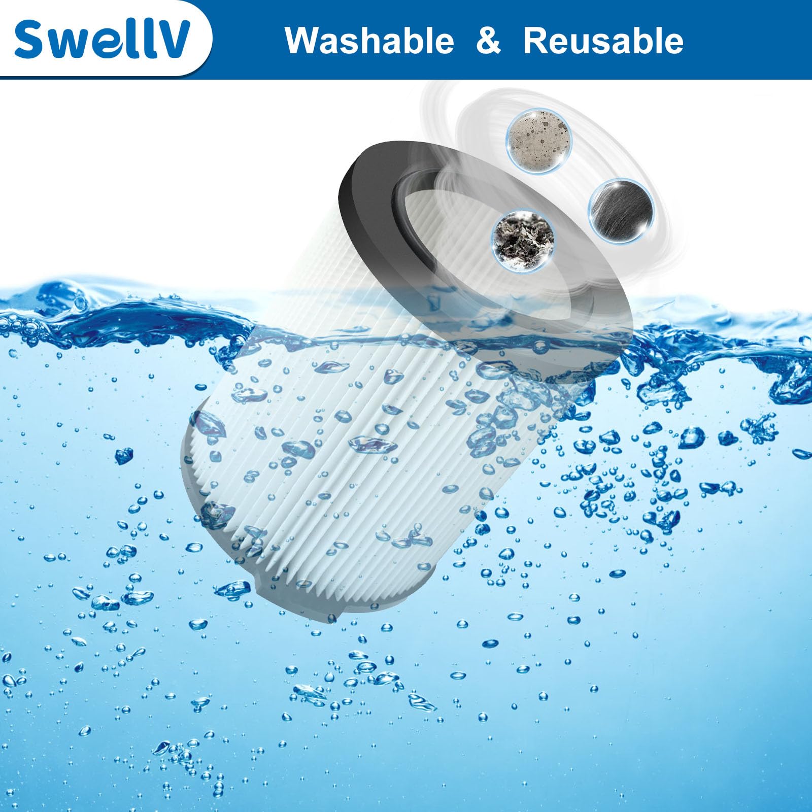 Vf4000 Replacement Filter, Standard Wet/Dry Vac Filter Vf4000 Compatible With Ridgid, Vacs Wet Dry 5 20, 6 9 Gal Husky Vacuum &