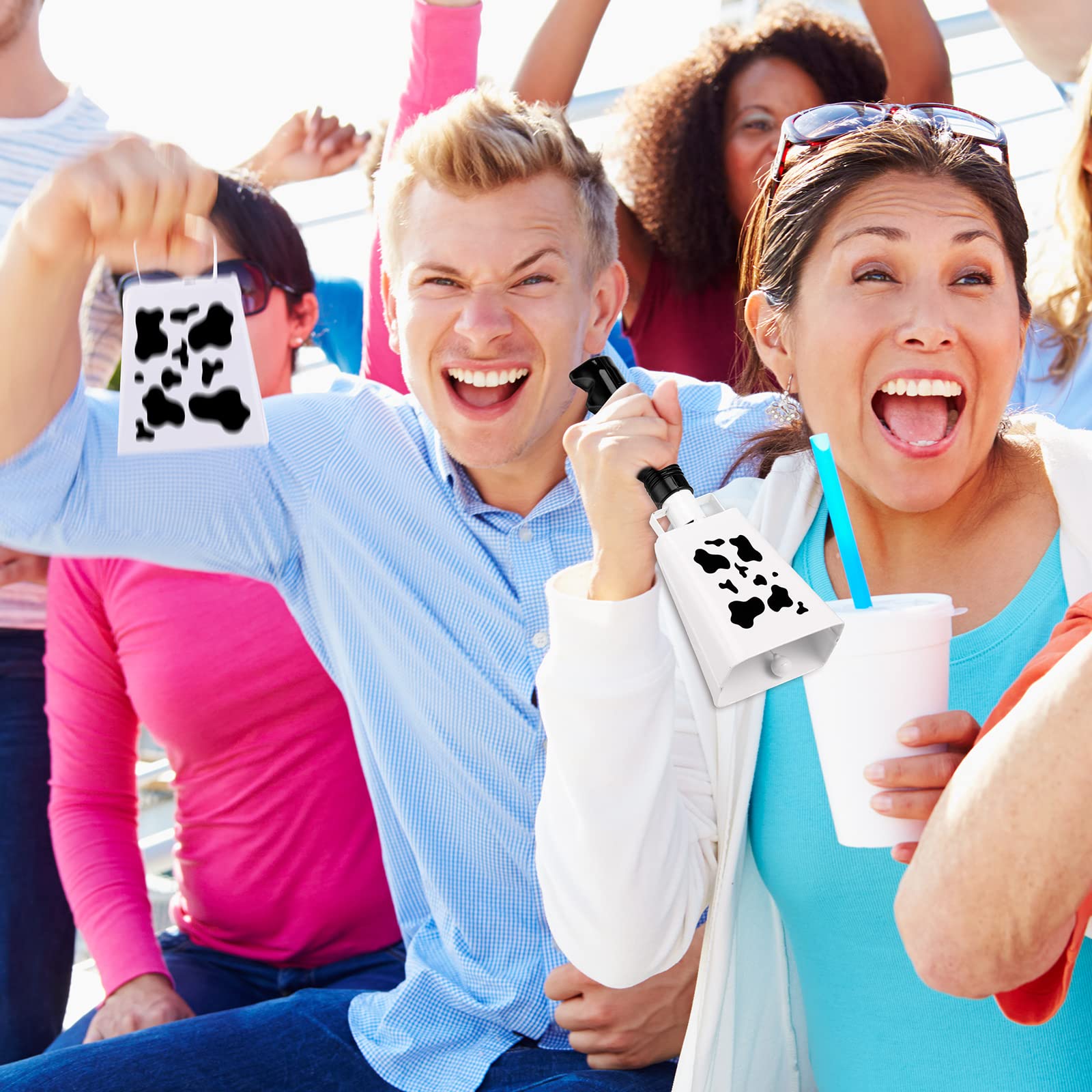 2 Pieces Cow Bell With Handle Noise Makers Cowbells For Sporting Events Football Games 8.6 Inch Hand Percussion Cheering Loud Ca