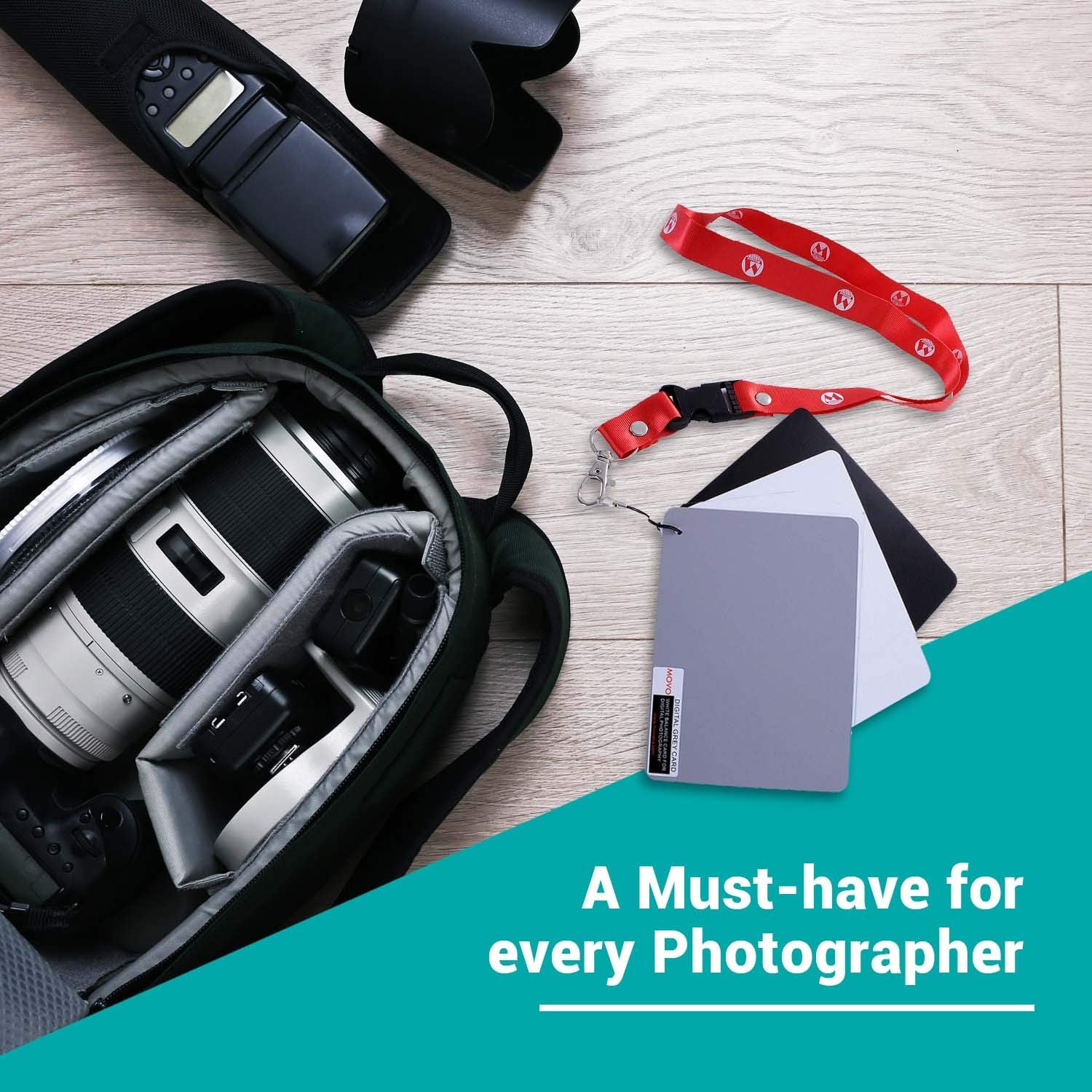 Movo Photo Color, White Balance Card Set For Digital Photography (Index Card Sized, 5 X 4)