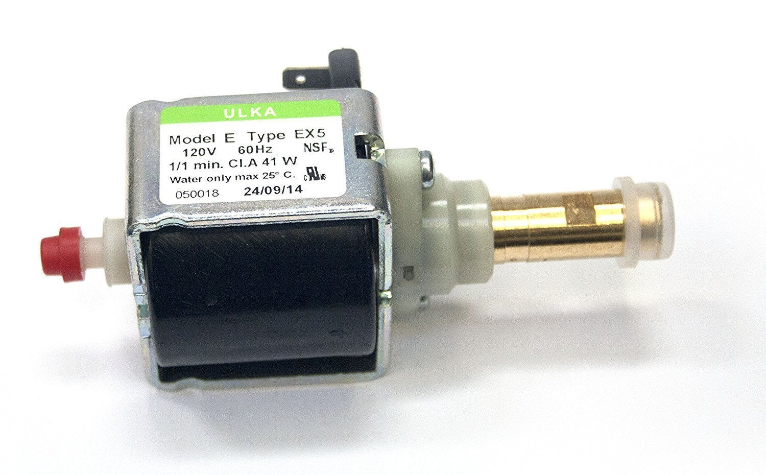 Ulka Ex5 Solenoid Vibratory Pump 120V 41W   Brass Output   Suitable For Rancilio Silvia Espresso Machine