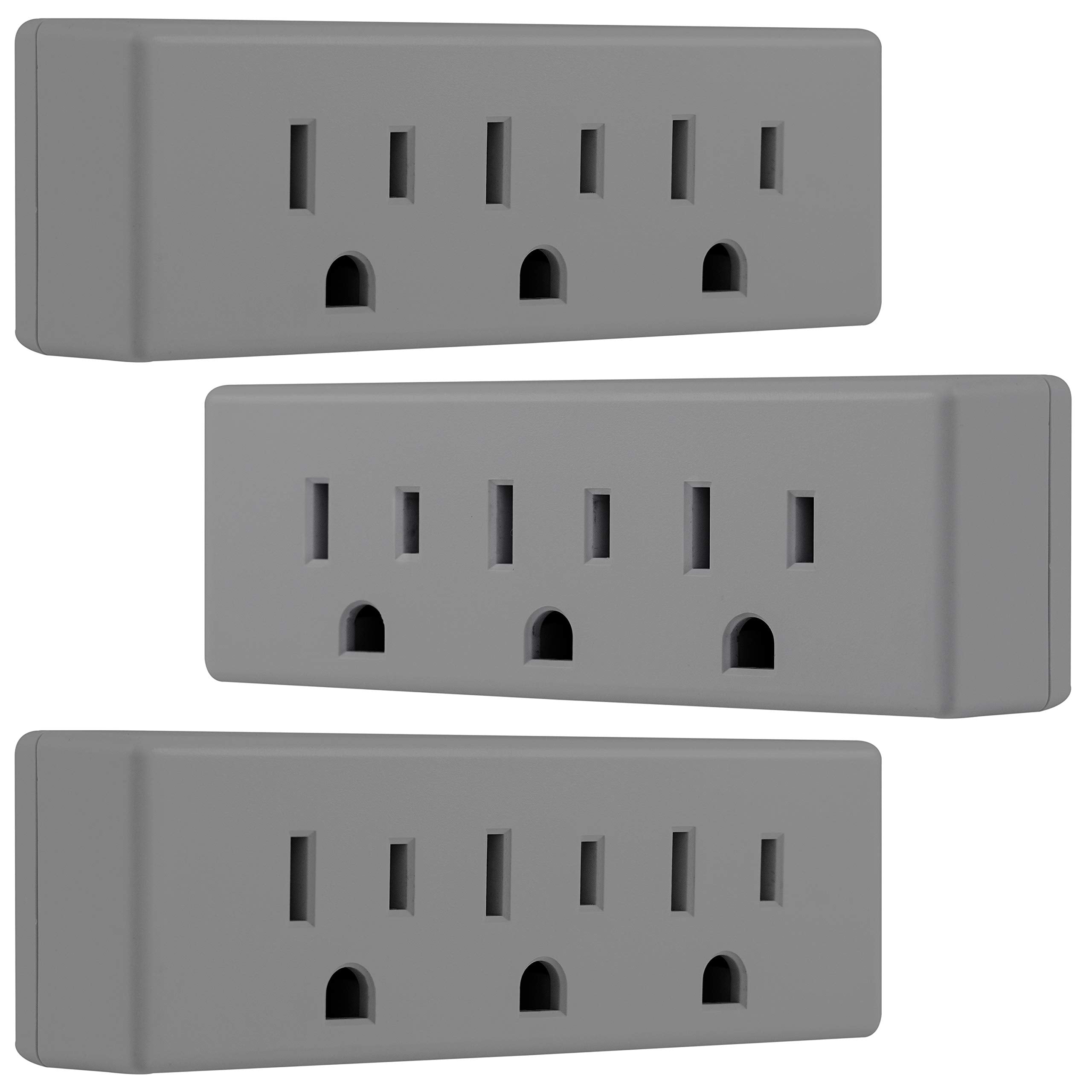 Ge 3 Outlet Extender, 3 Pack, Grounded Wall Tap, 3 Prong, Multiple Plug, Power Splitter, Cruise Essentials, Use For Home Office