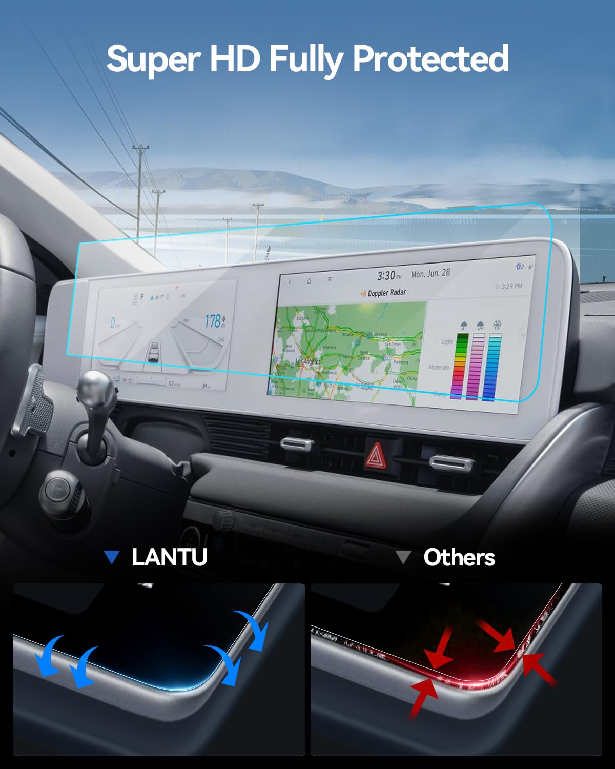 Lantu Car Screen Protector For 2022 2023 2024 Hyundai Ioniq 5 (Se/Sel/Limited/Se Standard Range) Accessories Navigation Screen P