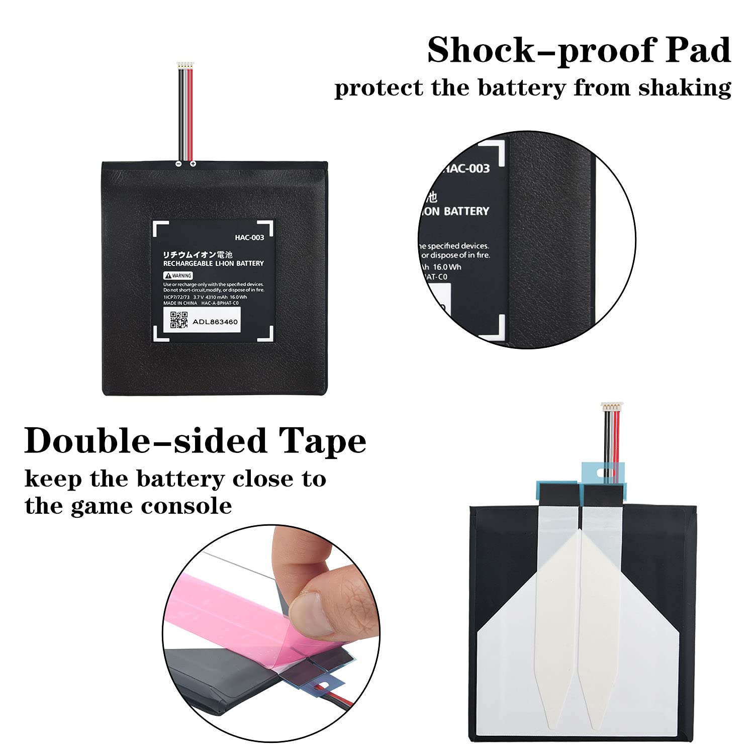 Jaoystii Hac-003 Battery Replacement Compatible With Nintendo Switch Console, 4310Mah Battery With Screwdriver Repair Tool Kit