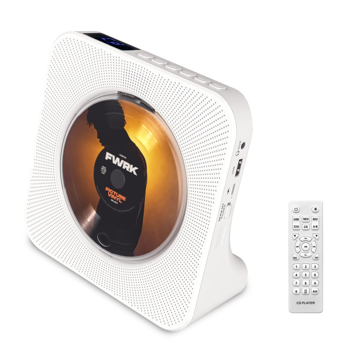 Desktop Vertical Cd Player With Speakers Hifi, Portable Cd Players For Home, Bluetooth, Remote Control, Led Screen, Fm Radio, U