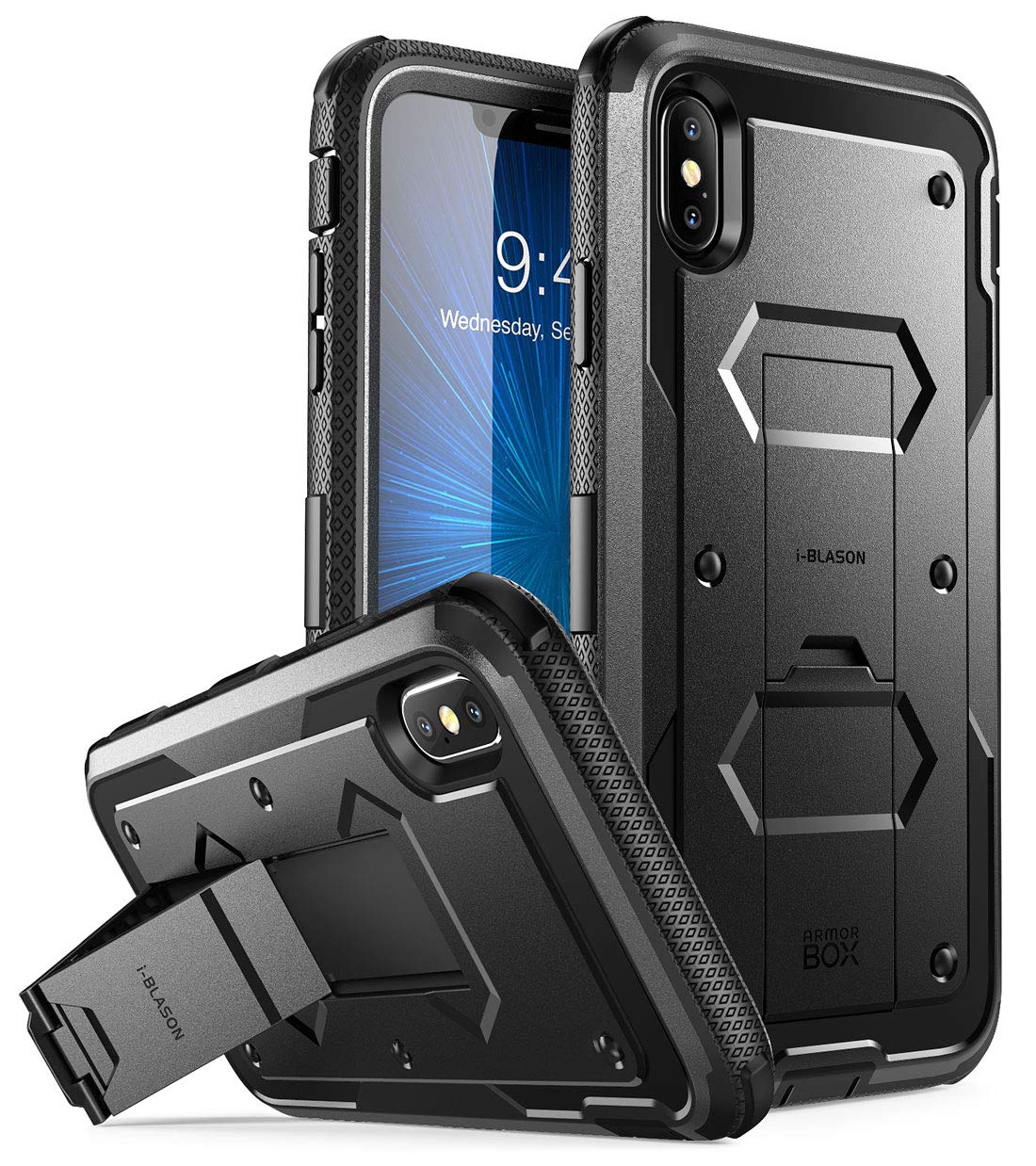 I Blason Case For Iphone Xs Max 2018 Release, Built In Screen Protector Armorbox Full Body Heavy Duty Protection Kickstand Shock