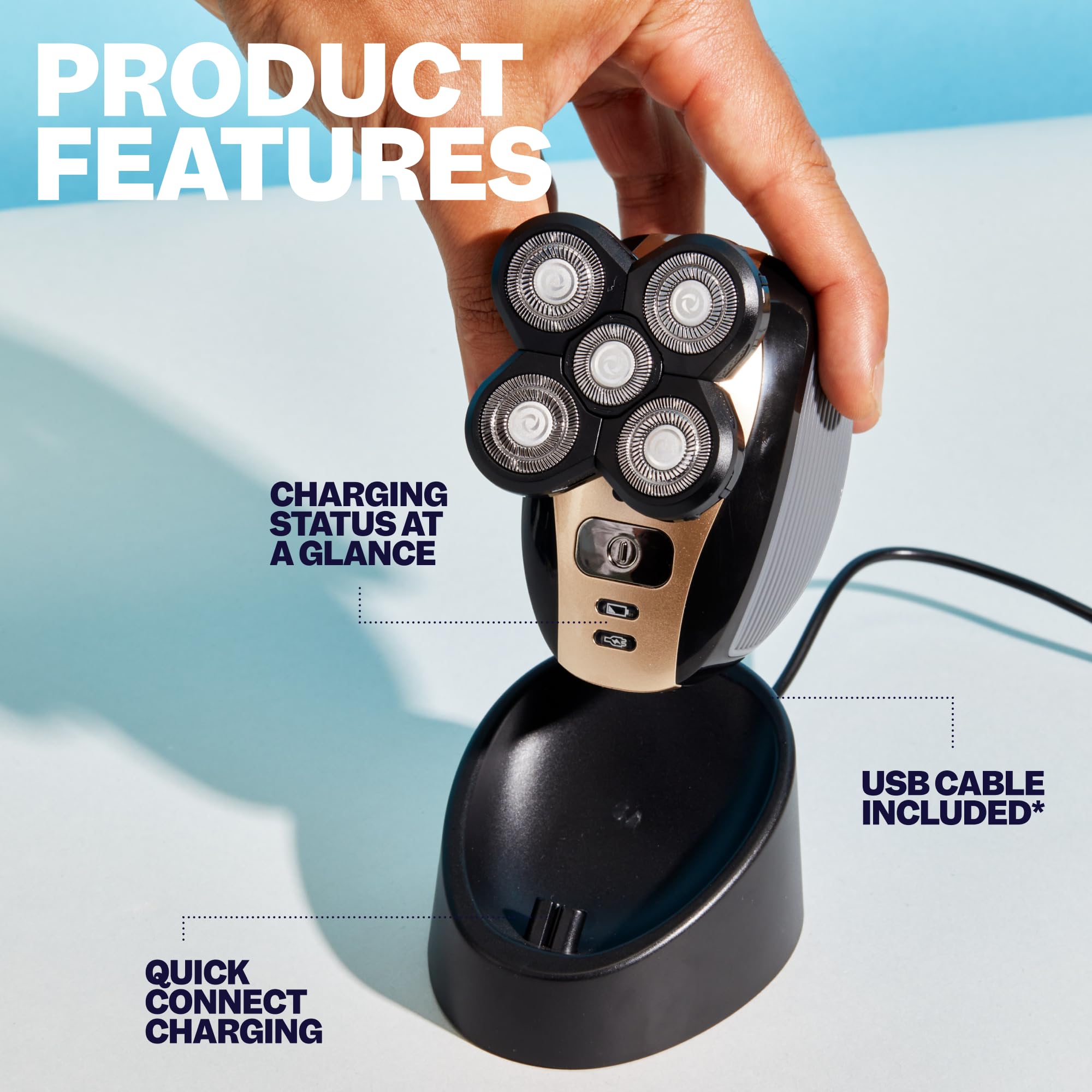 Flexseries Charging Dock And Cord   Men'S Premium Quality Charging Stand For Flexseries Head Shaver From Freebird