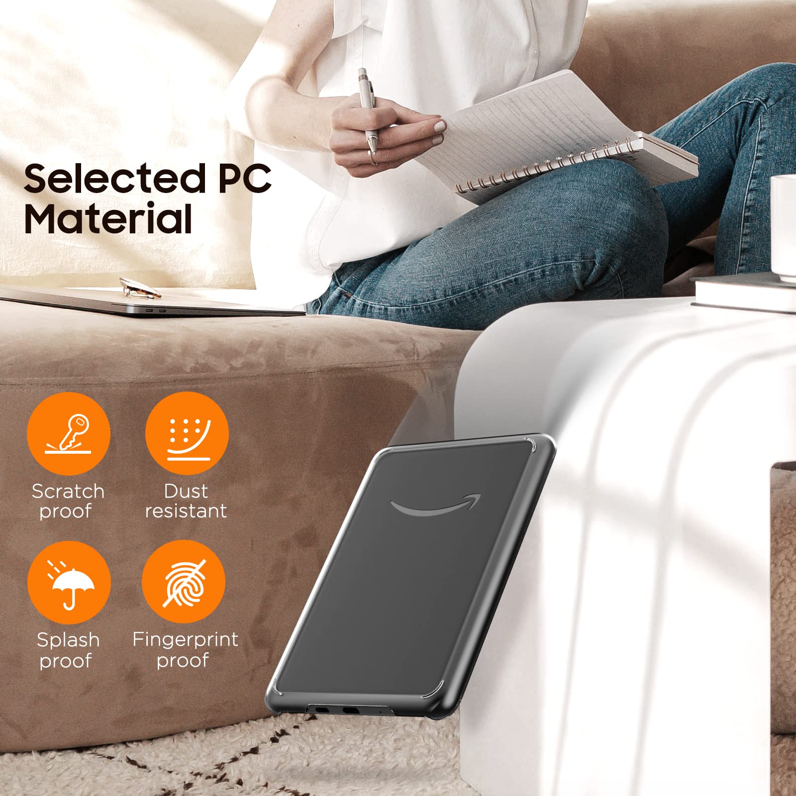 MoKo Case Compatible with 6' All New Kindle (11th Generation 2022 Release), Translucent Slim PC Protector Back Cover for Kindle 11 2022, Frosted