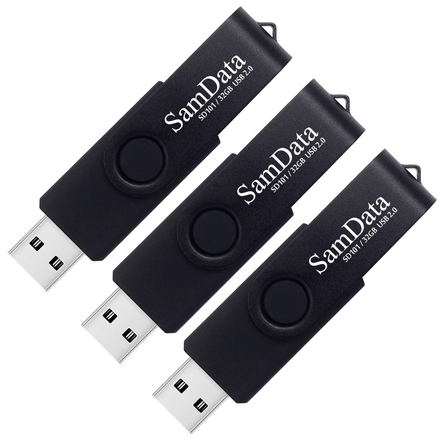 Samdata Usb Flash Drive 32Gb 3 Pack Usb 2.0 Thumb Drive Swivel Memory Stick Data Storage Jump Drive Zip Drive Drive With Led Ind