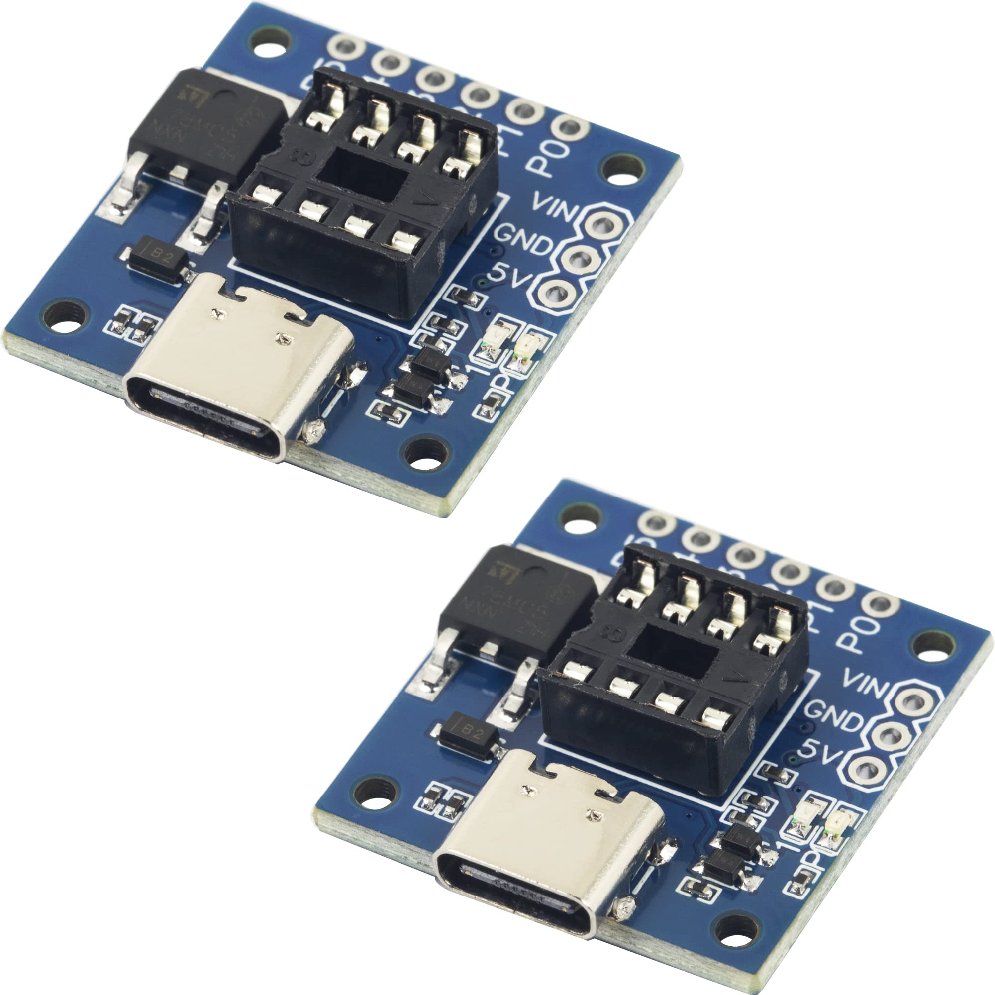 2Pcs Usb Type C Pluggable Development Board For Attiny85 Attiny Series Programming Editor Connector Replacement For Digispark Ar