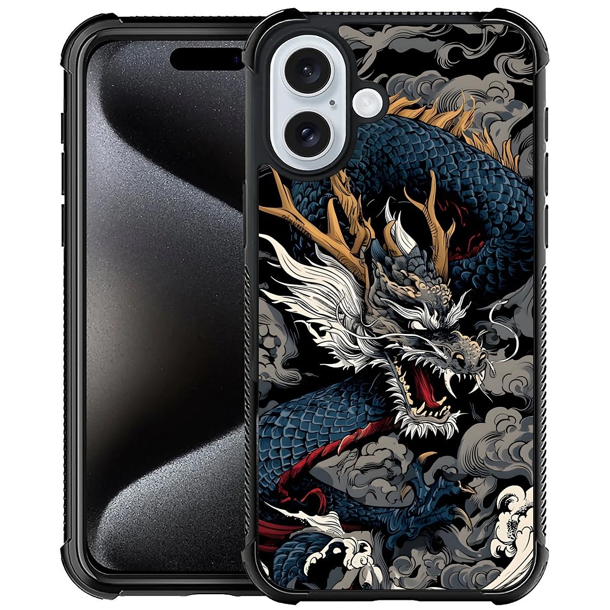 Deaorew for iPhone 16 Plus Case | Classic Slim Cover Design | Japanese Dragon
