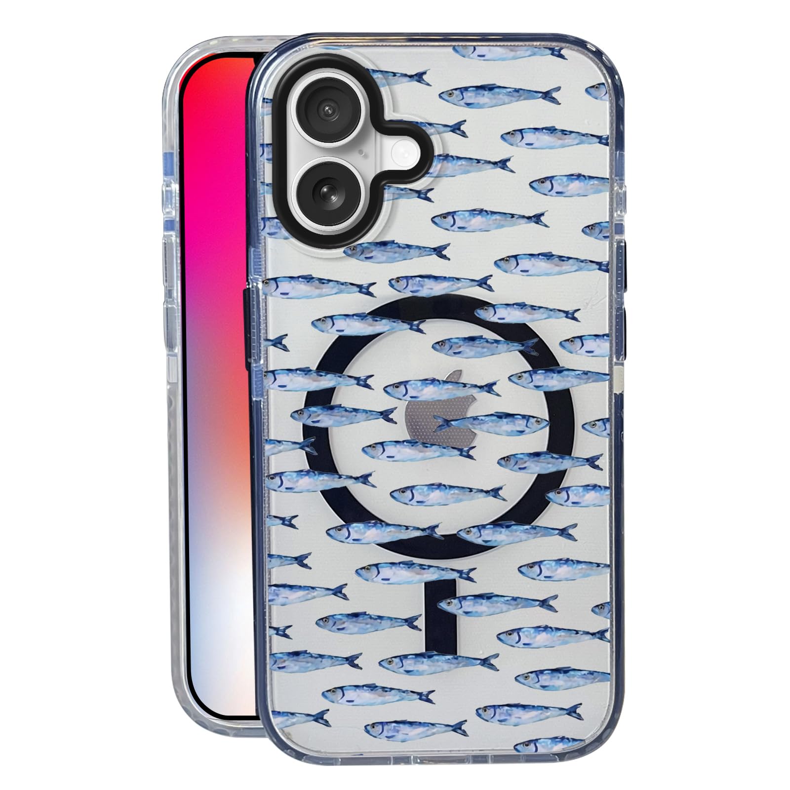 Nimeey Fishes for iPhone 17 Case,MagSafe Compatible,Matte Soft Slim Shockproof Cover,Anti-Fingerprint,Anti-Yellowing,Anti-Scratc