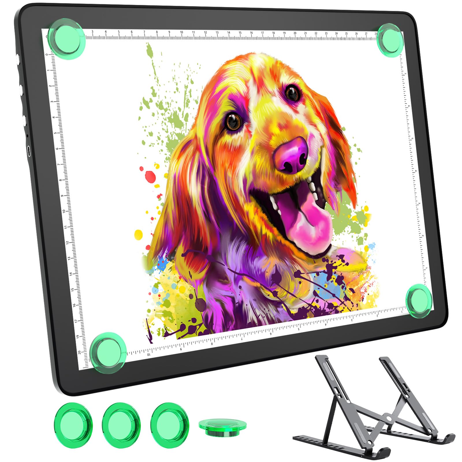Cordless A3 Diamond Painting Art LED Light Board for Tracing and Drawing,Bawaslom Light Box with 3 Colors & 6-Level Brightness,R