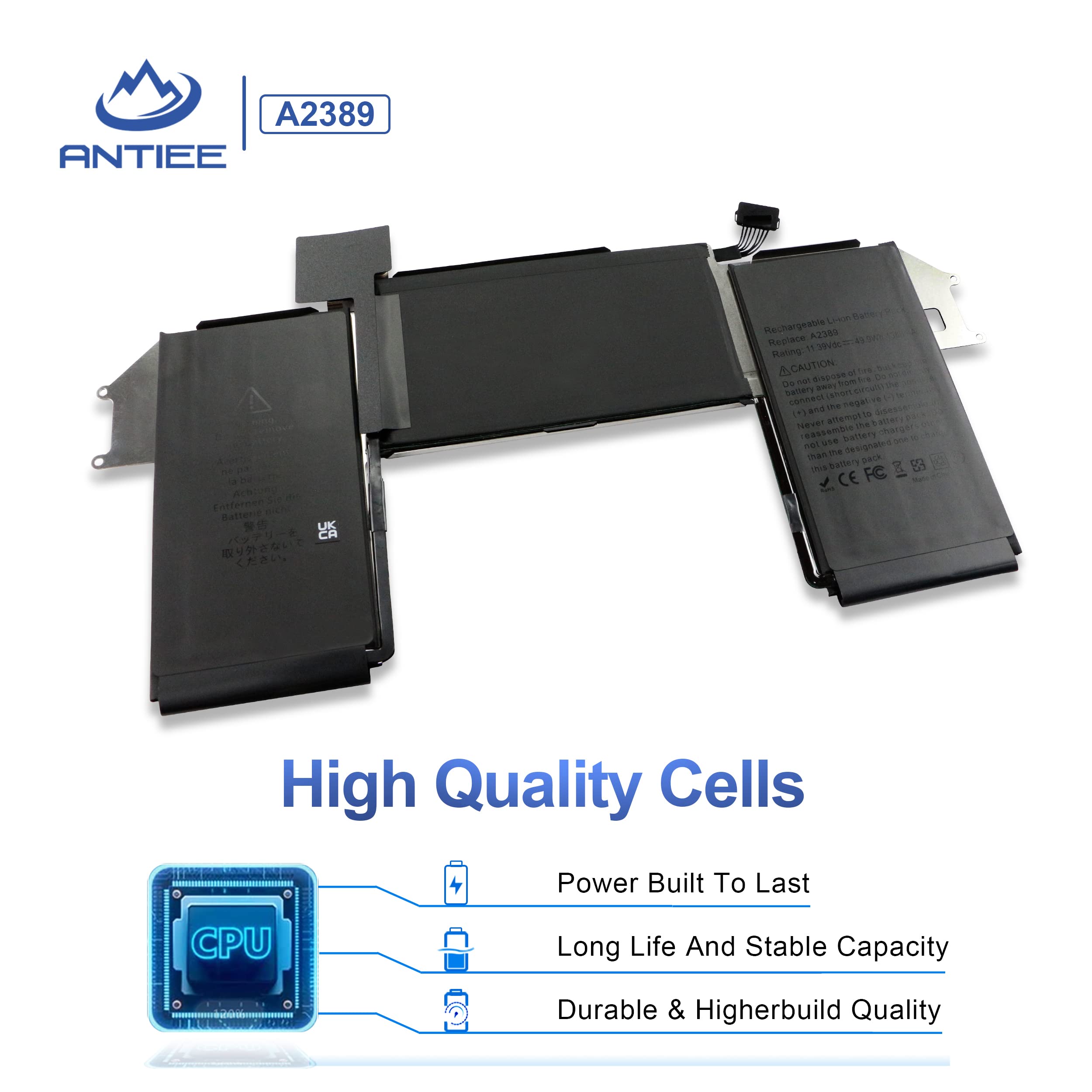 A2337 Battery Replacement, A2389 Battery Compatible With Macbook Air 13 Inch (M1, 2020) Emc 3598 Mgn53Ll/A Mgn83Ll/A Mgn63Ll/A M