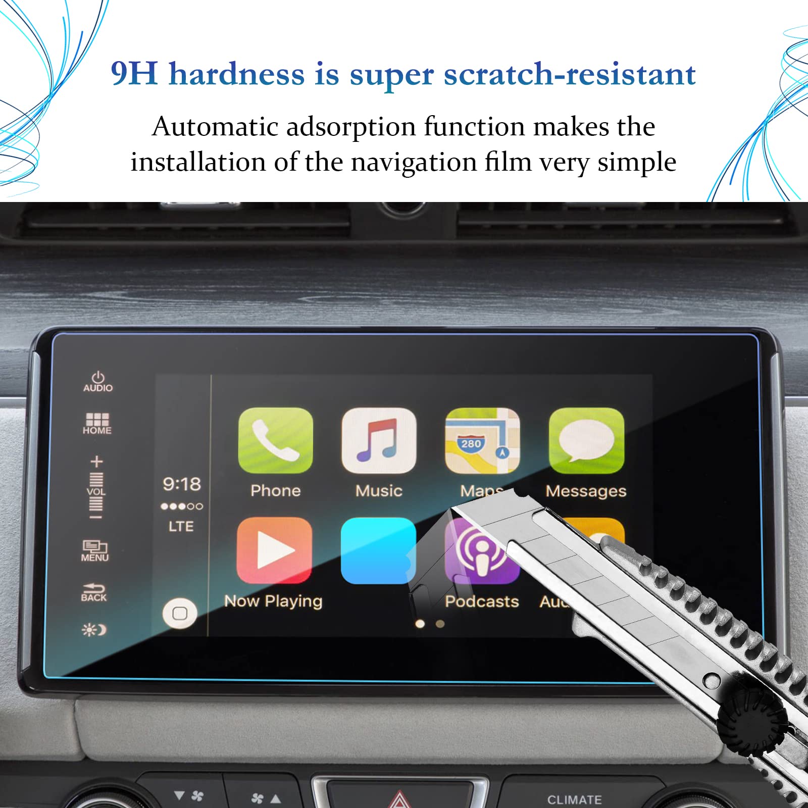 Sktu Screen Protector Foils For 2018 2021 Honda Clarity 8In Navigation Display Tempered Glass 9H Hardness Hd Clear Honda Lcd Gps Touch Screen Protective Film