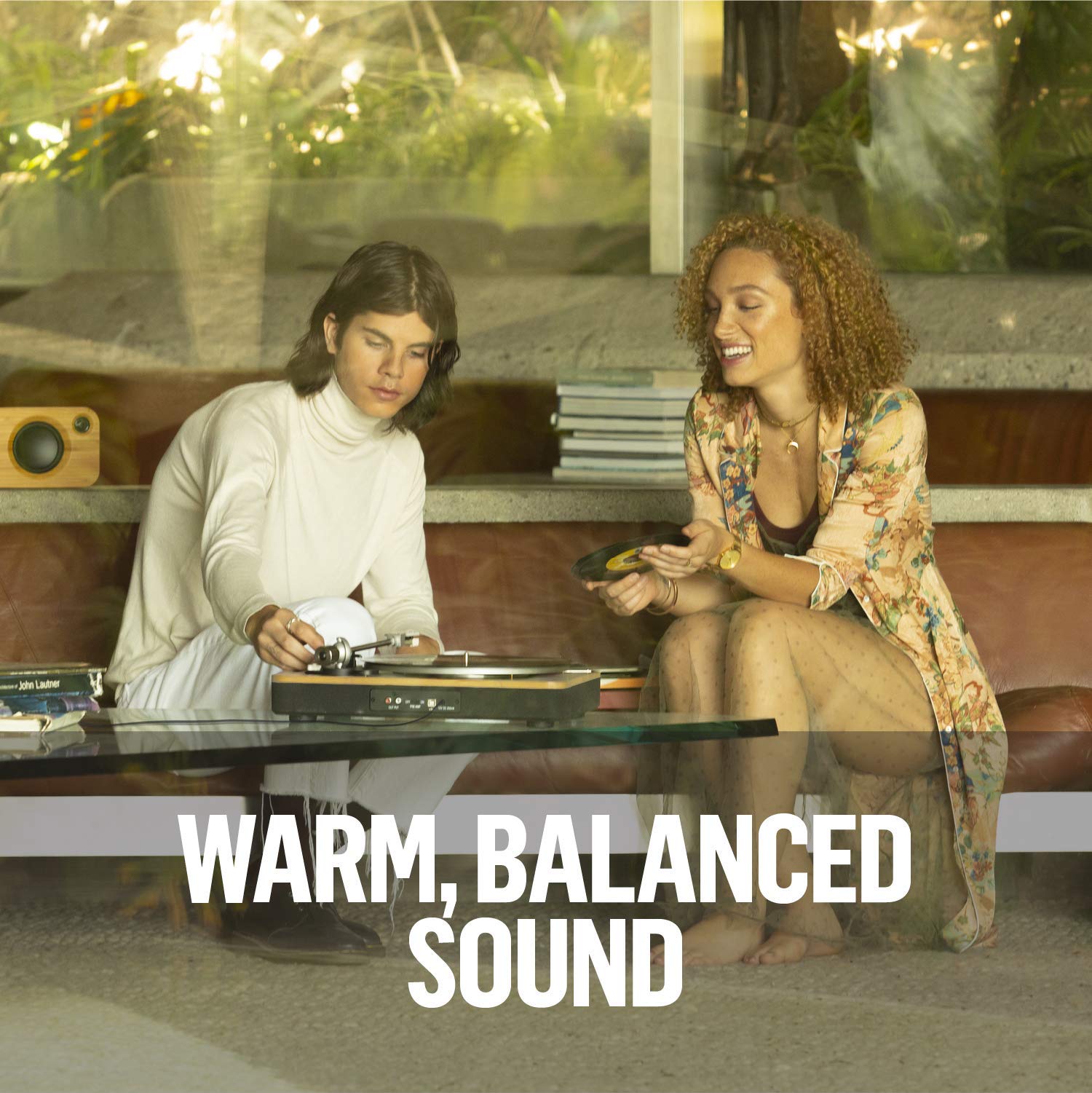 House Of Marley Stir It Up Wireless Turntable: Vinyl Record Player With Wireless Bluetooth Connectivity, 2 Speed Belt, Built In