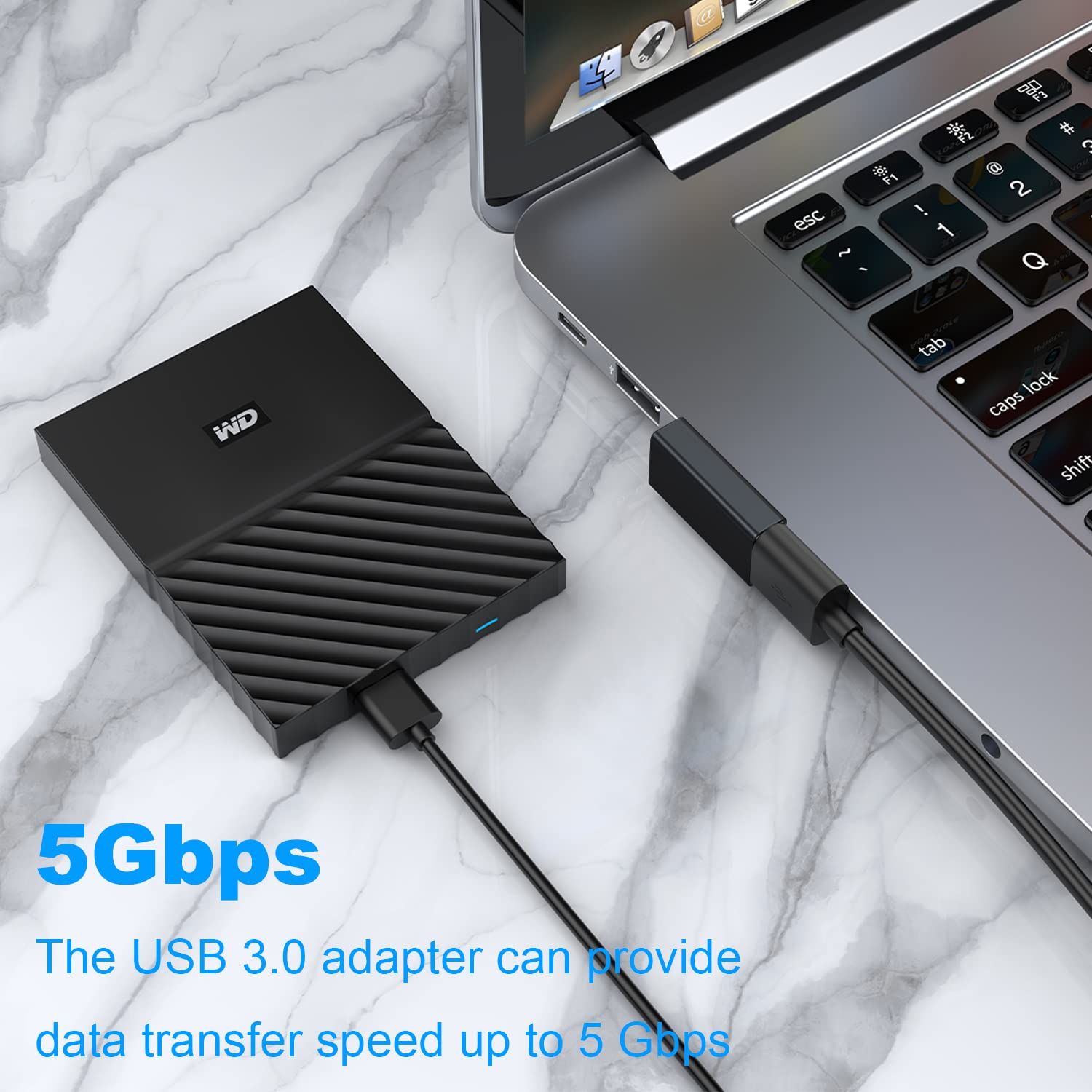 Areme 90 Degree Usb 3.0 Adapter 2 Pack, Right Angle Usb A Male To Female Converter Extender For Pc, Laptop, Usb A Charger, Power Bank And More (Black)