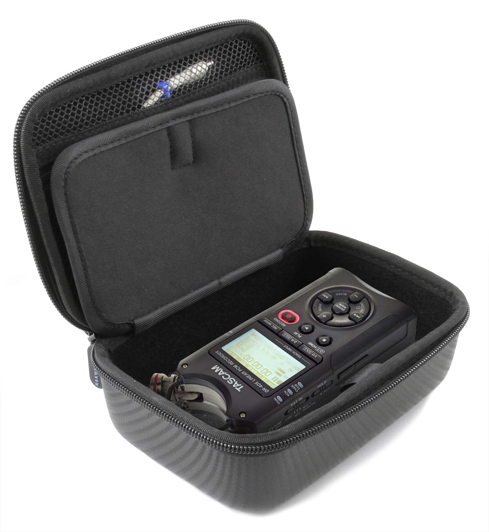CASEMATIX Travel Case Compatible with Tascam DR-40X Handheld Recorder, DR-05X Stereo Recorders, or DR-07X Portable Digital Audio