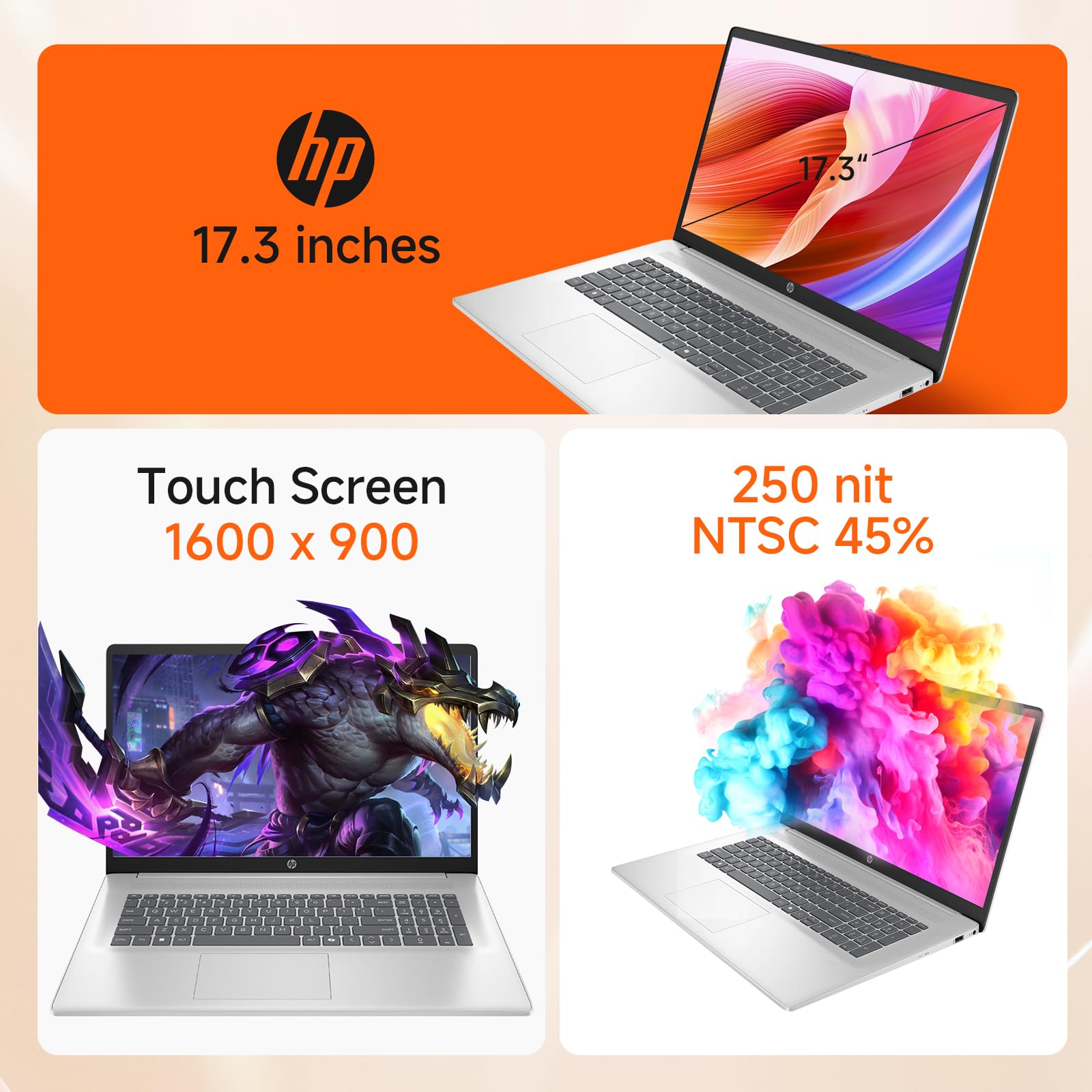 Hp 17.3 Inch Touchscreen Laptop, Intel Ultra 7 255U 12-Core(Beat Ultra 7 155H), 32 Gb Ddr5, 1 Tb Ssd, Hd+ 250 Nit Display, Copil