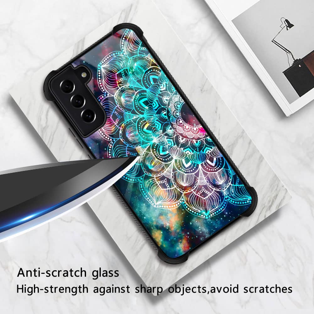 ZHEGAILIAN Phone Case for Samsung Galaxy S21 Plus 5G 6.7-inch Mandala Pattern TPU Organic Glass