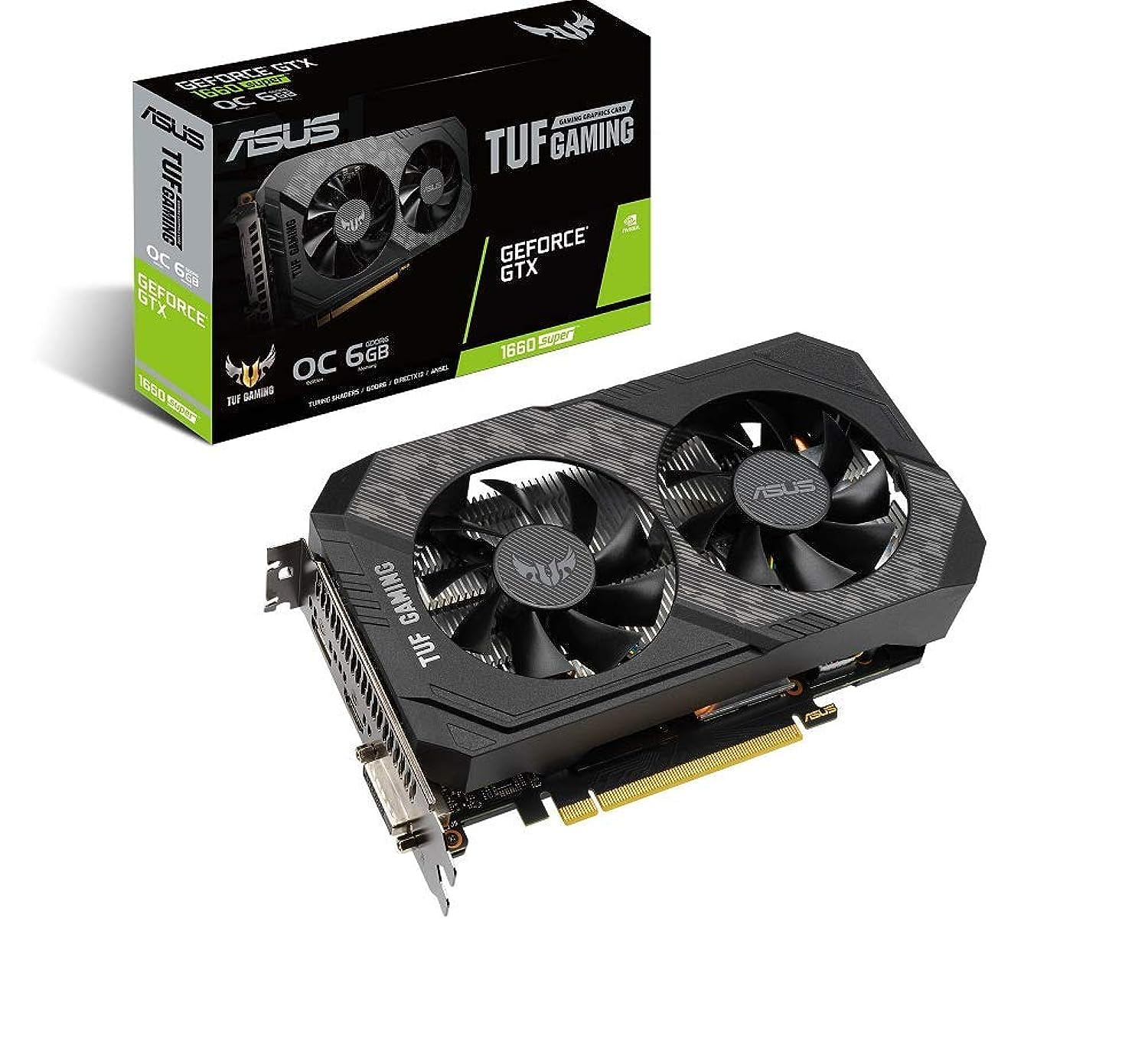 ASUS TUF GeForce GTX 1660 Super Overclocked 6GB Edition HDMI DP DVI Gaming Graphics Card (TUFGTX1660SO6GGAMING)