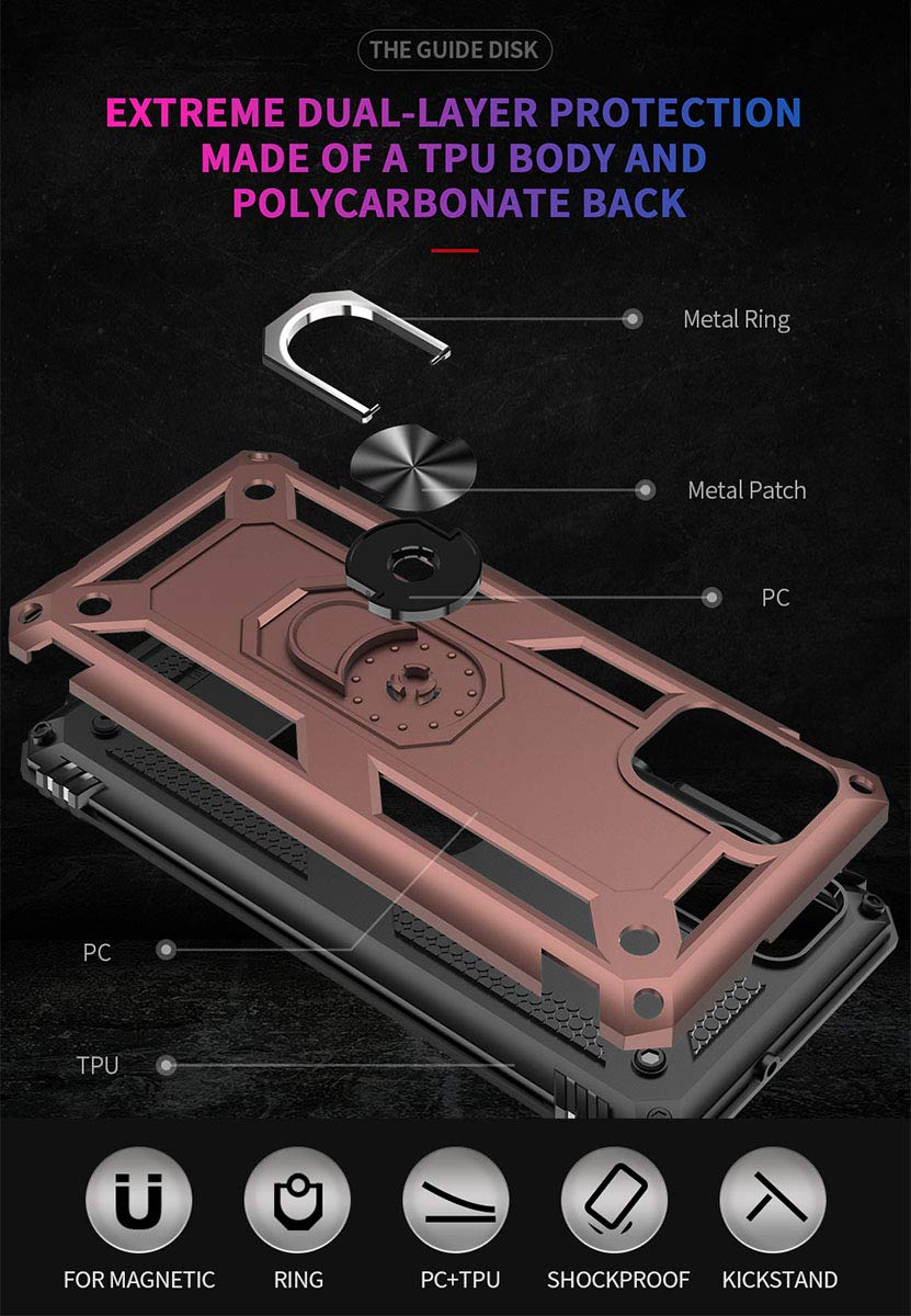 Addit A51 5G Case, Samsung Galaxy A51 5G Case [ Military Grade ] 15Ft. Drop Tested Protective Case With Magnetic Car Mount Ring