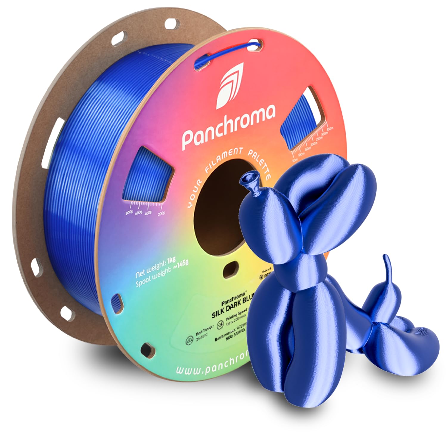 Polymaker Panchroma Silk PLA Filament 1.75mm 1kg, Shiny Dark Blue, New and Improved Formula, Better Strength, Printing Speed and