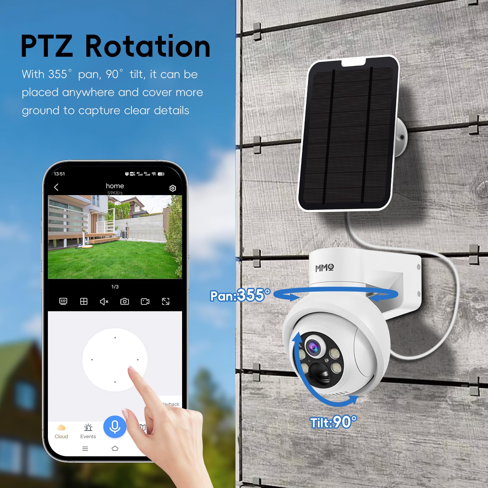 Solar Security Camera System Outdoor With 10In Lcd Monitor,4 Cam Kit Wireless, Battery Powered Cameras For Home Security With 12