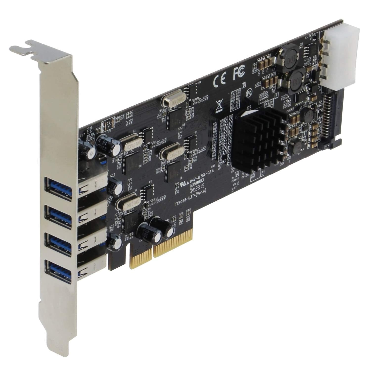 Sedna   Pcie X4 4 Port Usb 3.1 Gen 1 (5Gbps) Adapter (Real 5Gbps Per Port, Total Throughput = 20 Gbps)