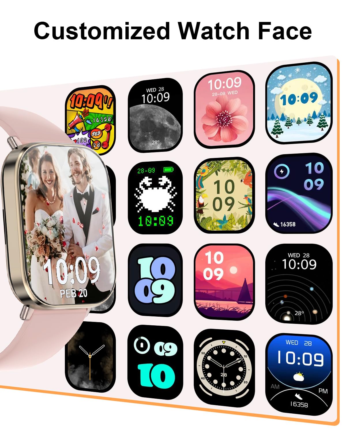 Smart Watch, 2.01    Hd Smart Watches For Women, Fitness Tracker Watch With Blood Pressure/Heart Rate/Sleep Monitor, Bluetooth 5