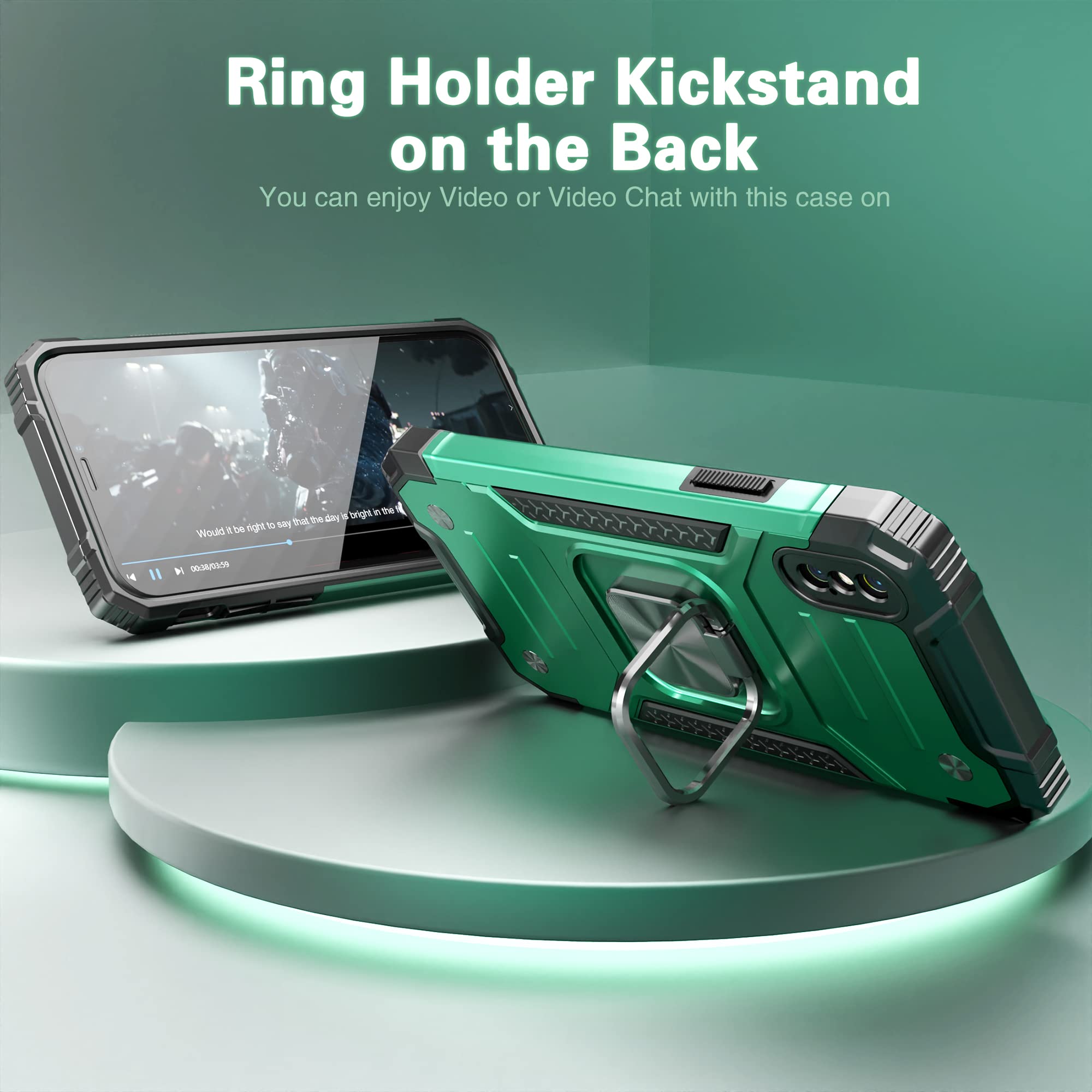 Idystar Iphone Xs Max Case With Screen Protector,Iphone Xs Max Case,Shock Absorption Heavy Duty Drop Test Cover With Car Mount K