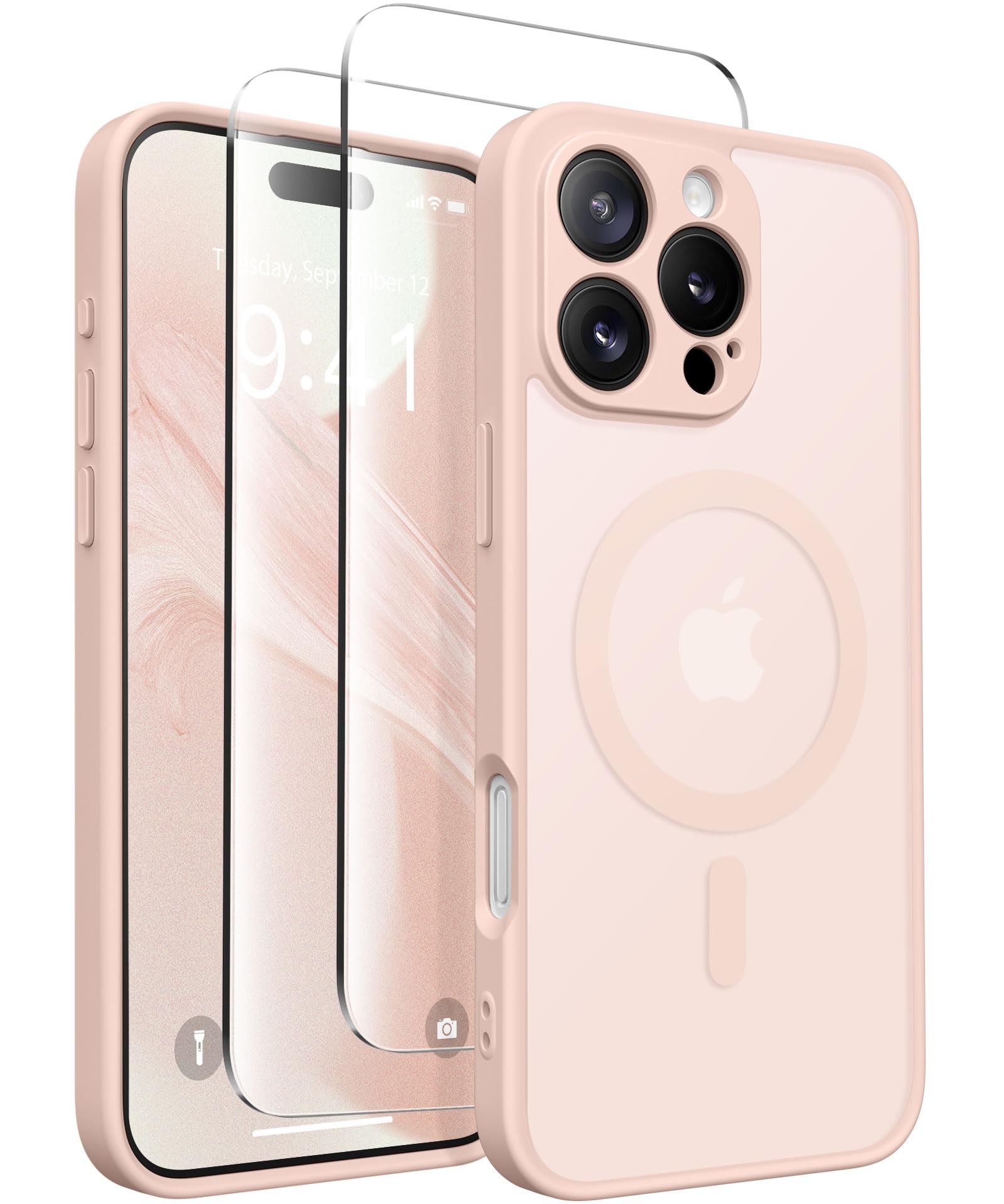 Capraro Magnetic Compatible With Iphone 16 Pro Max Case, Upgraded [Full Camera Protection] [Compatible With Magsafe] Protective