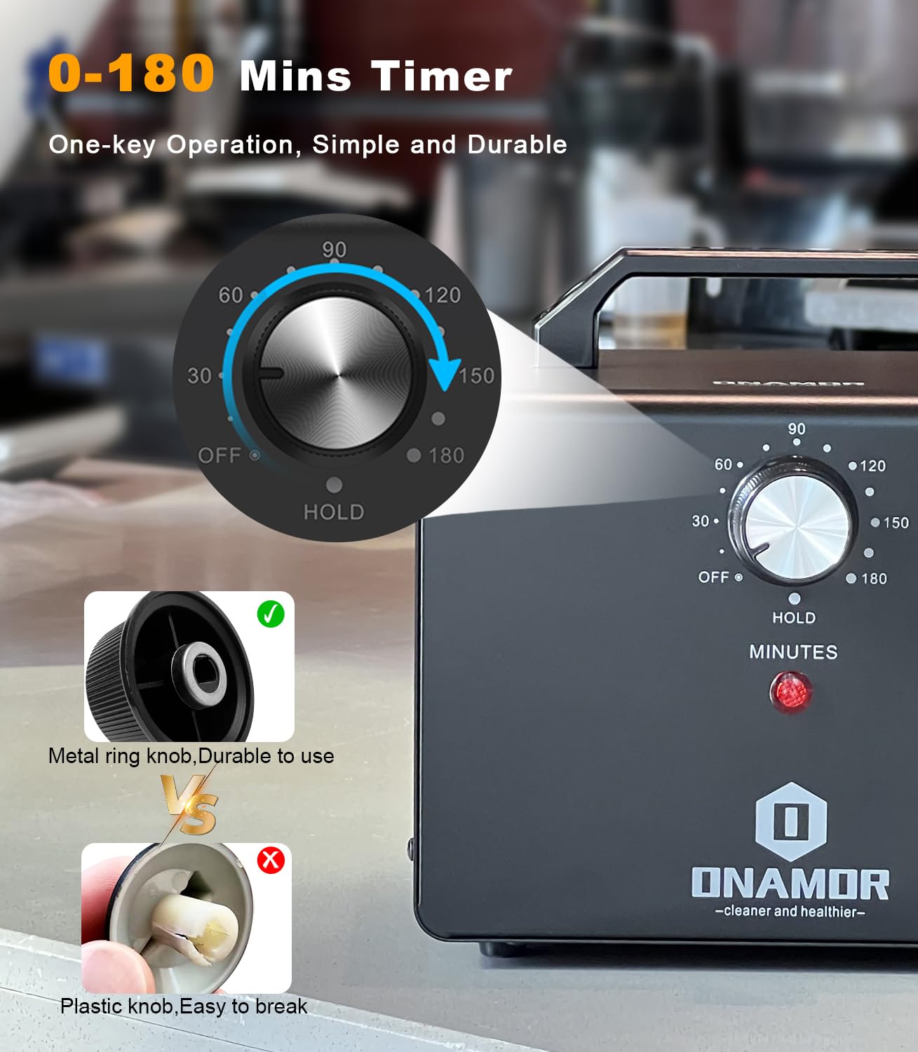 Onamor Ozone Generator 30000Mg/H, Ozone Machine Ionizer O3 Deodorizer For Home, Basement, Smoke, And Pet Room (Eliminating Odors