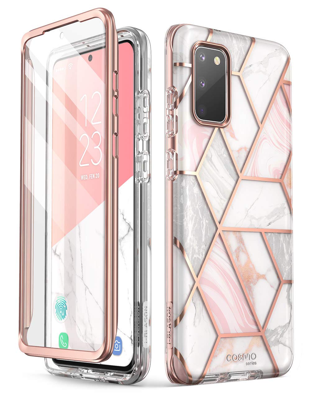i-Blason Marble Case for Samsung Galaxy S20 FE 5G | Cosmo Series, 2020 Release, Built-in Screen Protector, Slim, Stylish, Protec