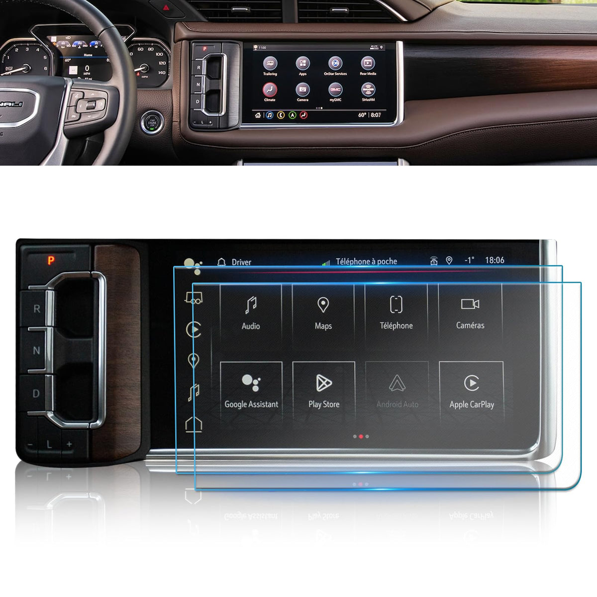 Weipin For (2Pcs) 2021-2024 Yukon 10.2 Inch Screen Protector For 2021 2022 2023 2024 Yukon Accessories Ultra-Tough Screen Protec