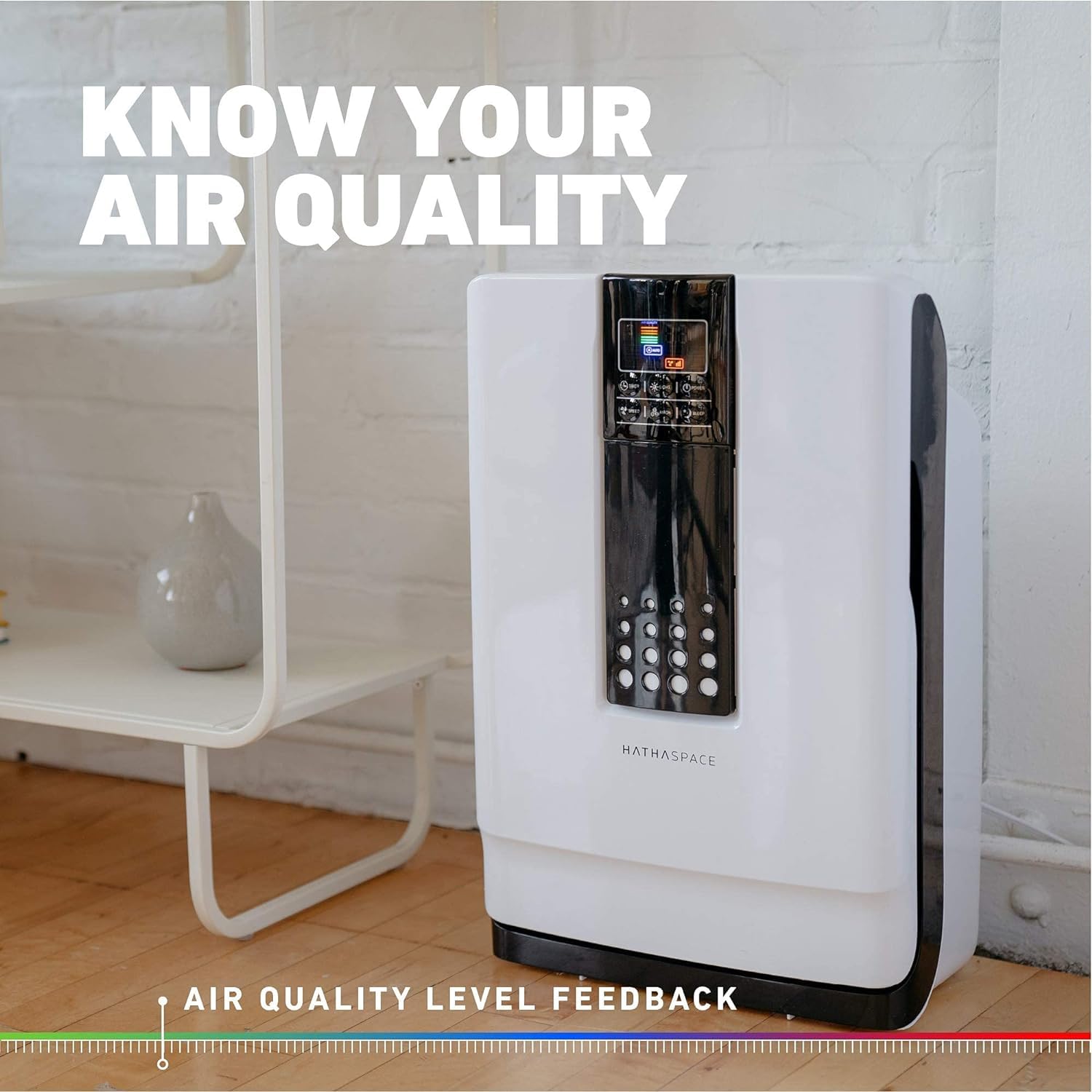 HATHASPACE HSP001 True HEPA Air Purifier, Removes 99.9% of Dust, Covers 700 Sq. Ft, White, Ideal for Home & Large Rooms
