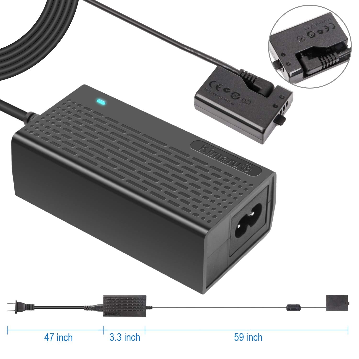 Kimaru Ack E10 Dr E10 Dc Coupler Lp E10 Dummy Battery Ac Power Adapter Kit For Canon Eos Rebel T3 T5 T6 T7 1100D 1200D 1300D 1500D 2000D,Kiss X50 X70 X80 X90 Cameras.