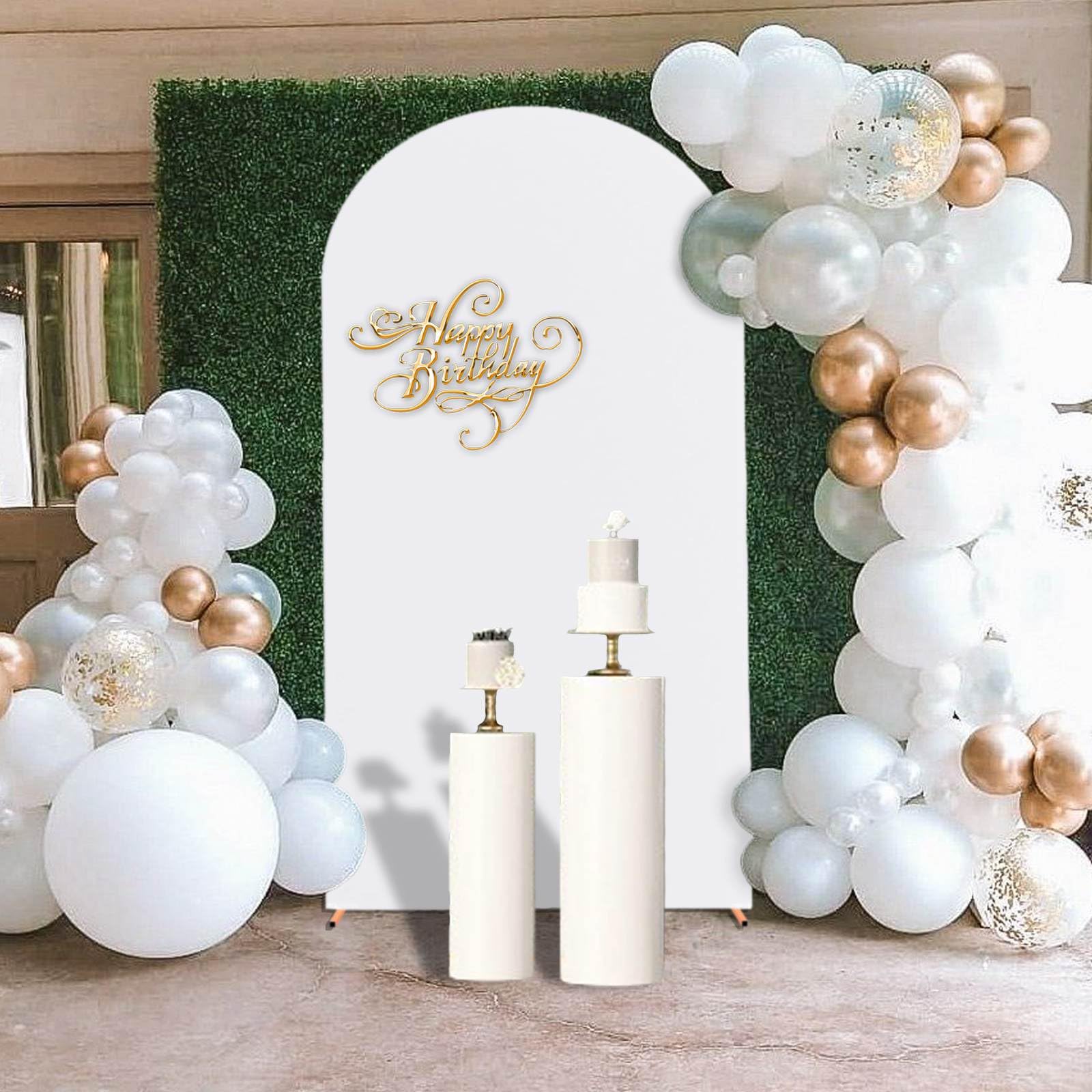 7.2 Ft Arch Backdrop Cover, Wedding Arch Covers Stretchy Backdrop, White Spandex Arch Cover Birthday Chiara Arch Backdrop Stand