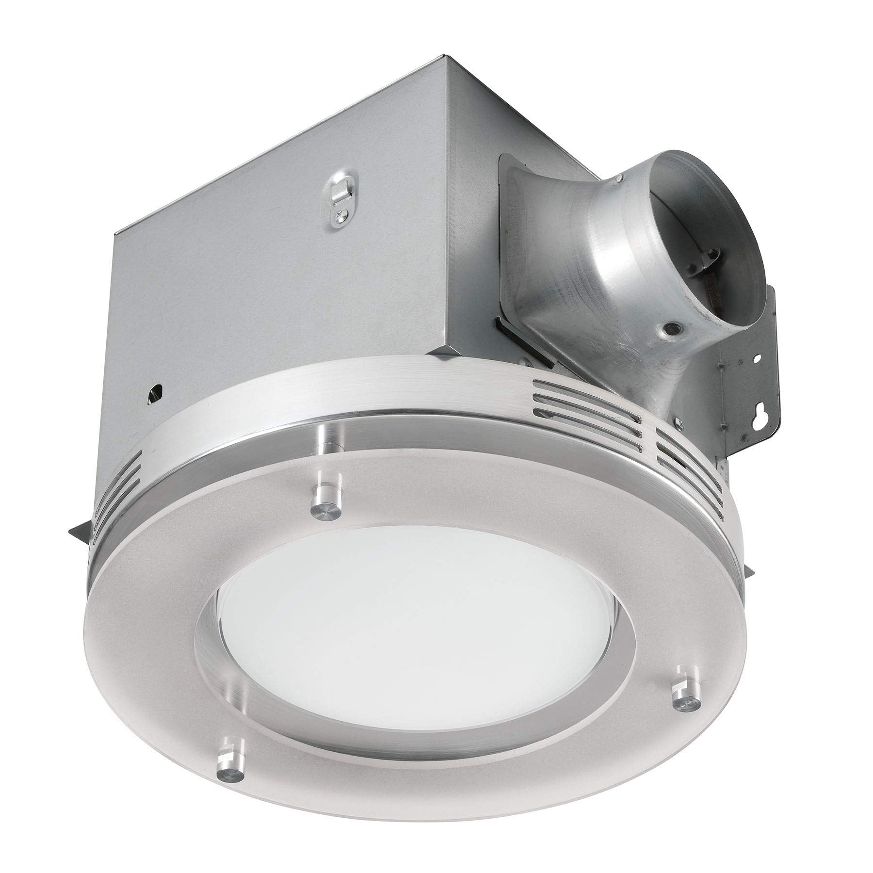 Homewerks 7117 02 Hw Bathroom Fan Integrated Led Light Ceiling Mount Exhaust Ventilation 1.5 Sones 80 Cfm, Frosted