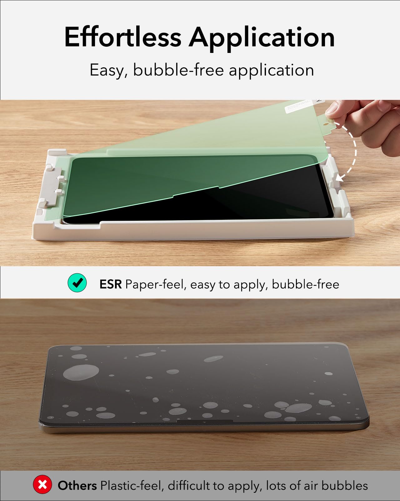 Esr 2 Pack Paper Feel Screen Protector For Ipad Air 11 Inch M3/M2 (7Th/6Th Generation, 2025/2024), Write And Draw Like On Paper, Scratch Protection With Easy Application Tray, Thin And Responsive