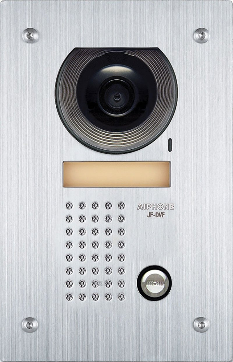 Aiphone JF-DVF Flush-Mount Audio/Video Door Station for JF Series Intercom System, Stainless Steel Faceplate