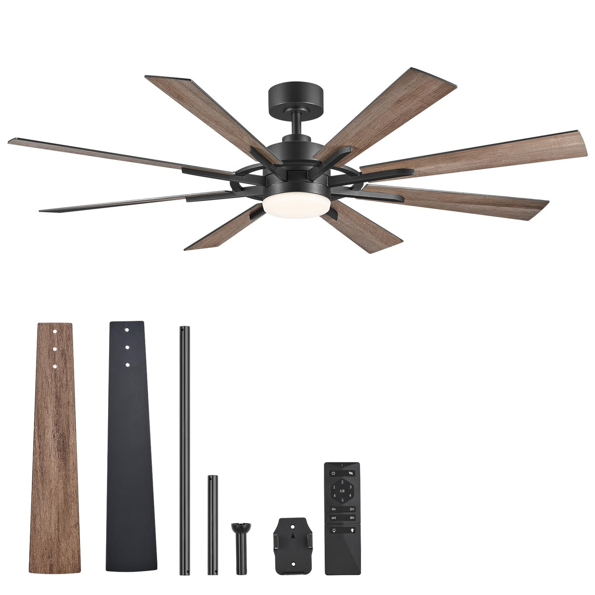 Vonluce Ceiling Fans With Lights, 60 Inch Ceiling Fan And Remote, 3Cct, 6 Speeds Reversible Quiet Dc Motor, Ceiling Fan For Livi