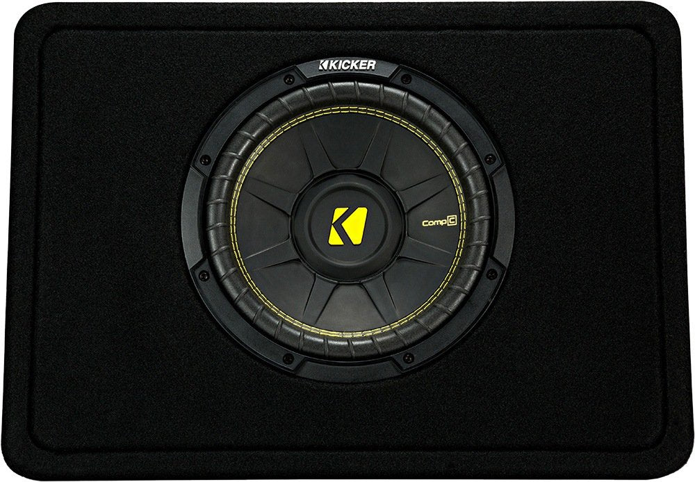 Kicker Tcwc102 Compc 10'' Subwoofer In Thin Profile Enclosure 2 Ohm